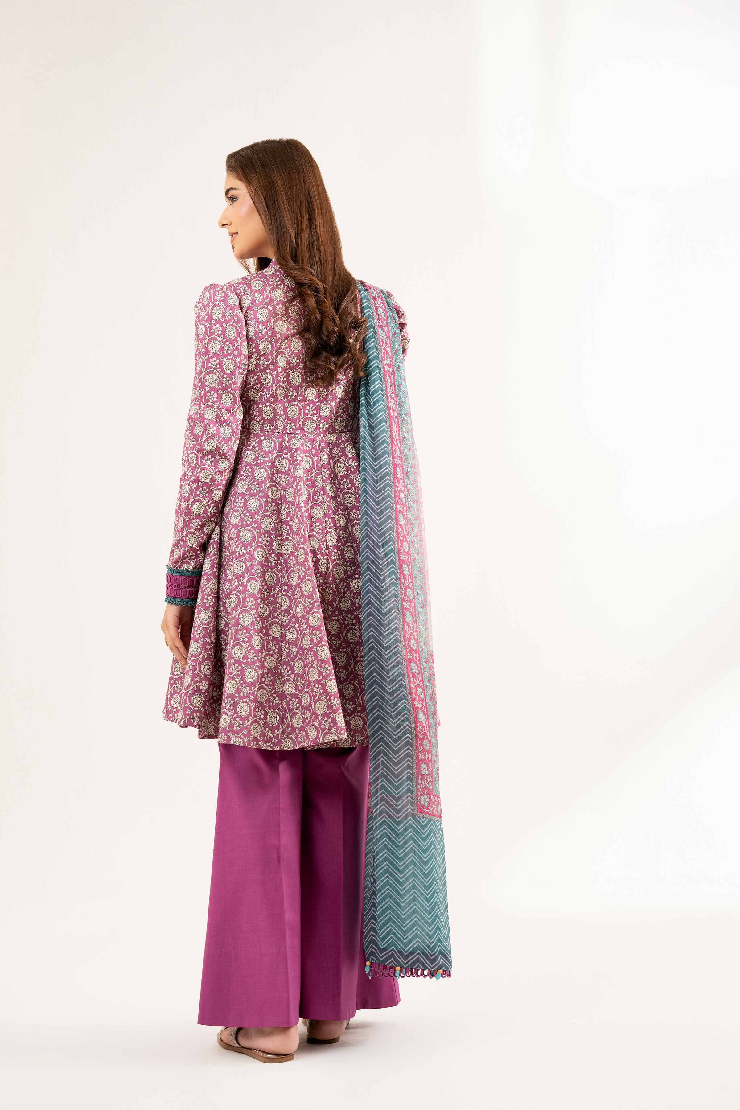 NISHATUAE - Pink Printed Cambric 3-piece Unstitched Suit