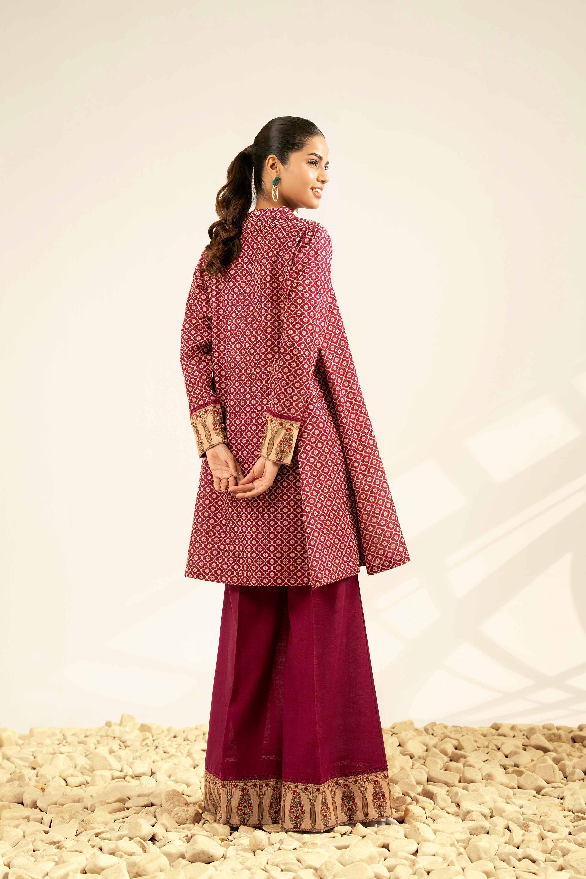NISHATUAE - Purple Printed Khaddar 2-piece Unstitched Dress