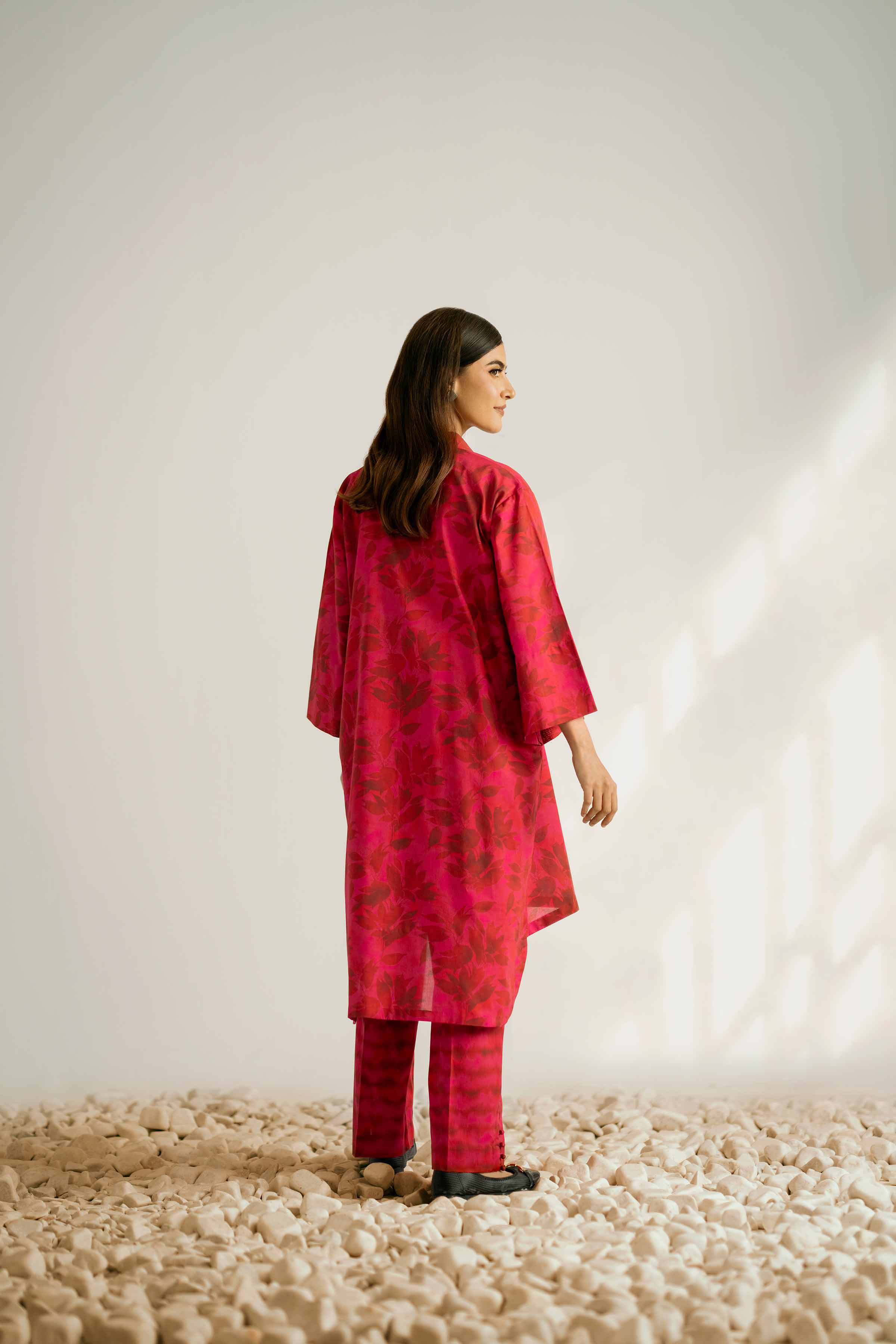 NISHATUAE - Rust Printed Cambric 2-piece Unstitched Dress