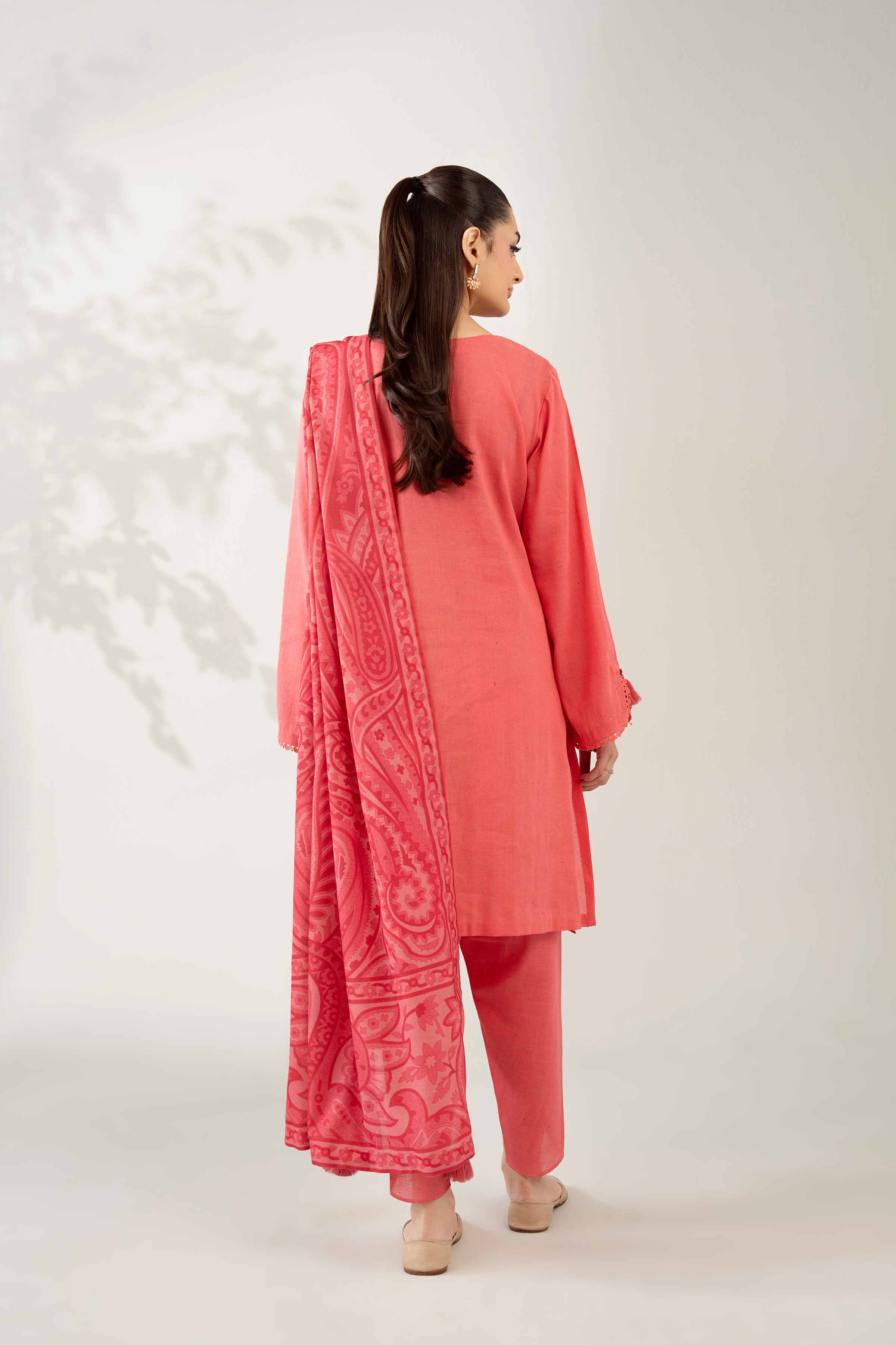 NISHATUAE - Coral Embroidered Neps 3-piece Unstitched Suit