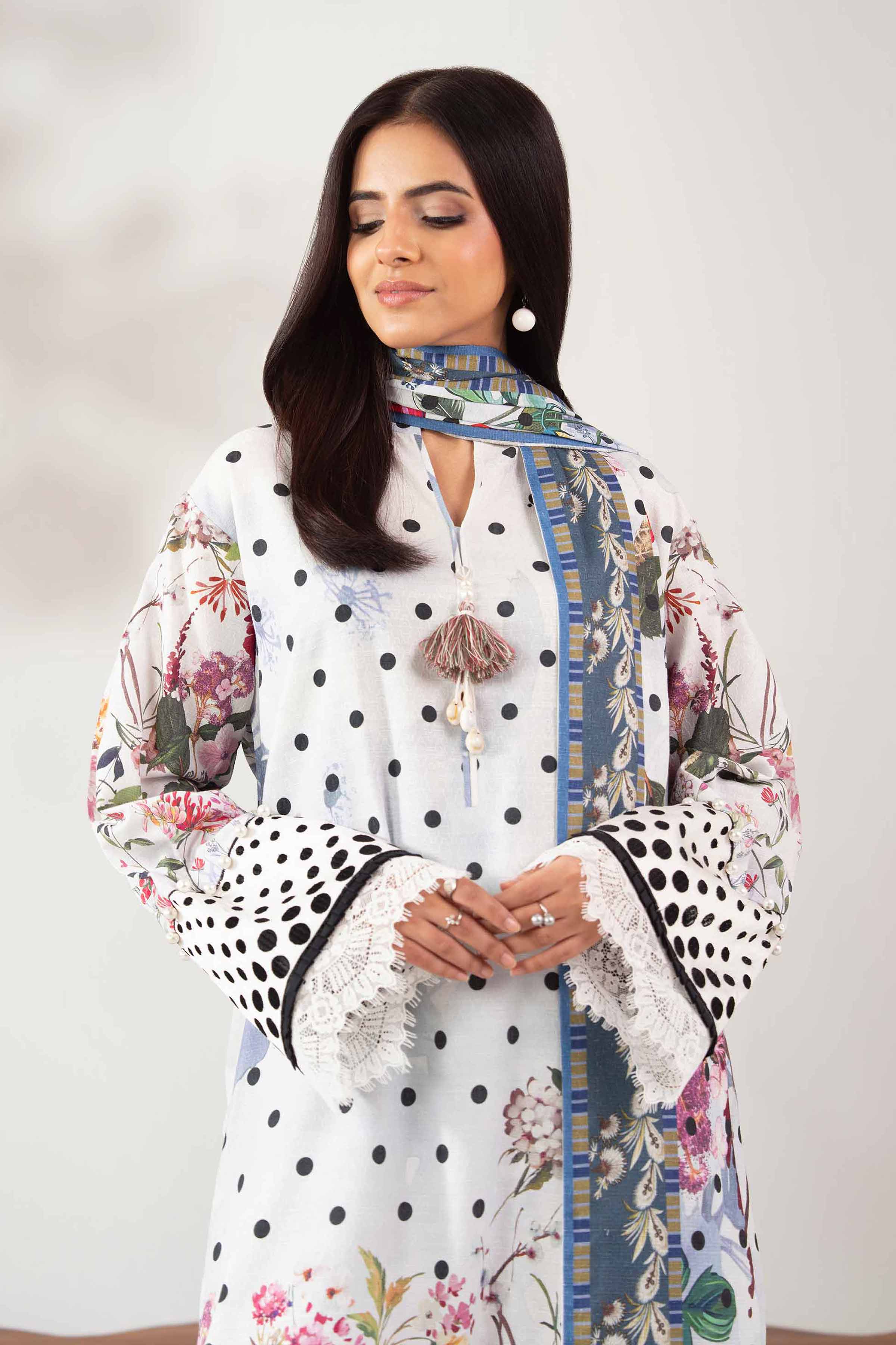 NISHATUAE - Multi Embroidered Jacquard 3-piece Unstitched Suit