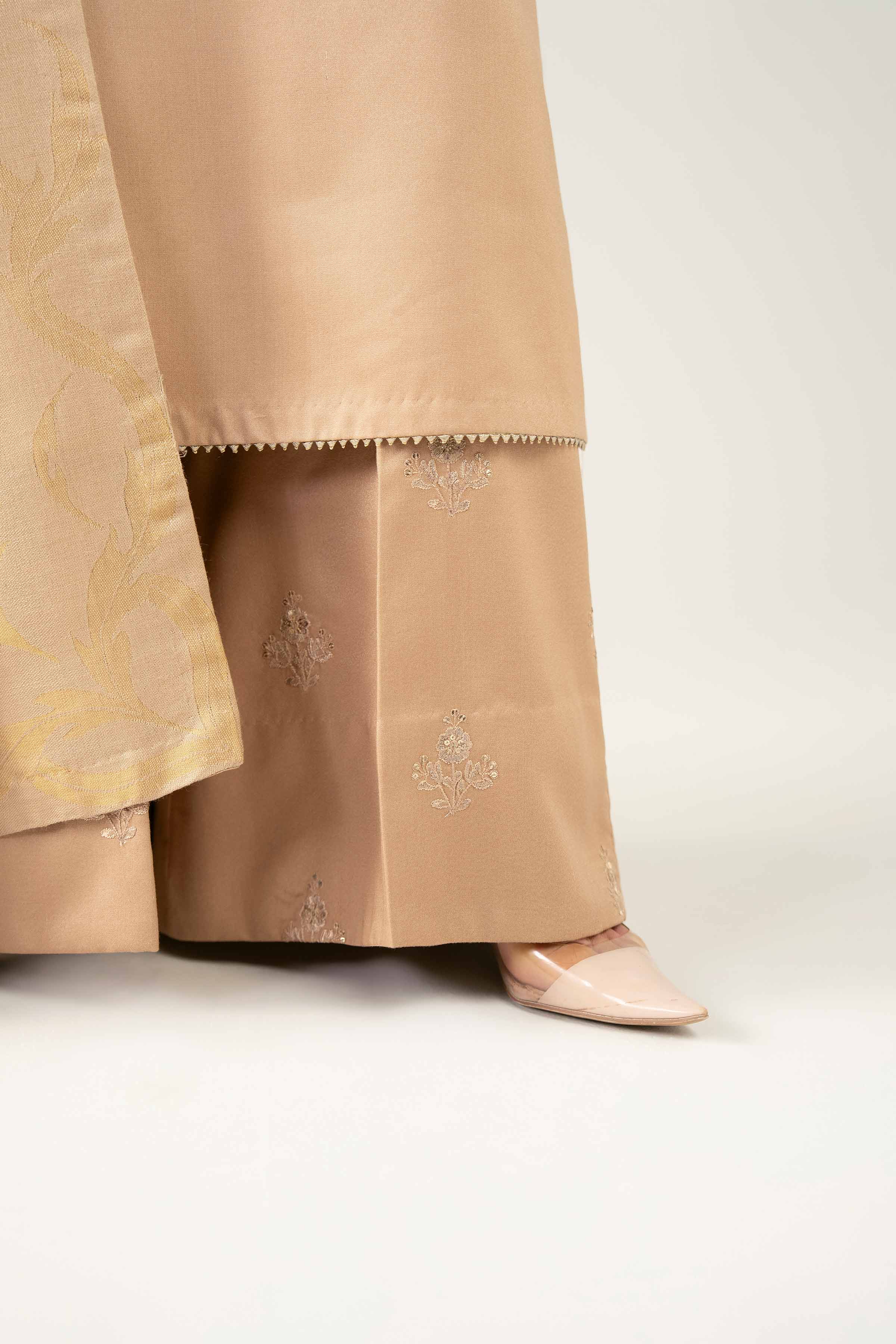 NISHATUAE - Beige Embroidered Moon Light 3-piece Unstitched Suit