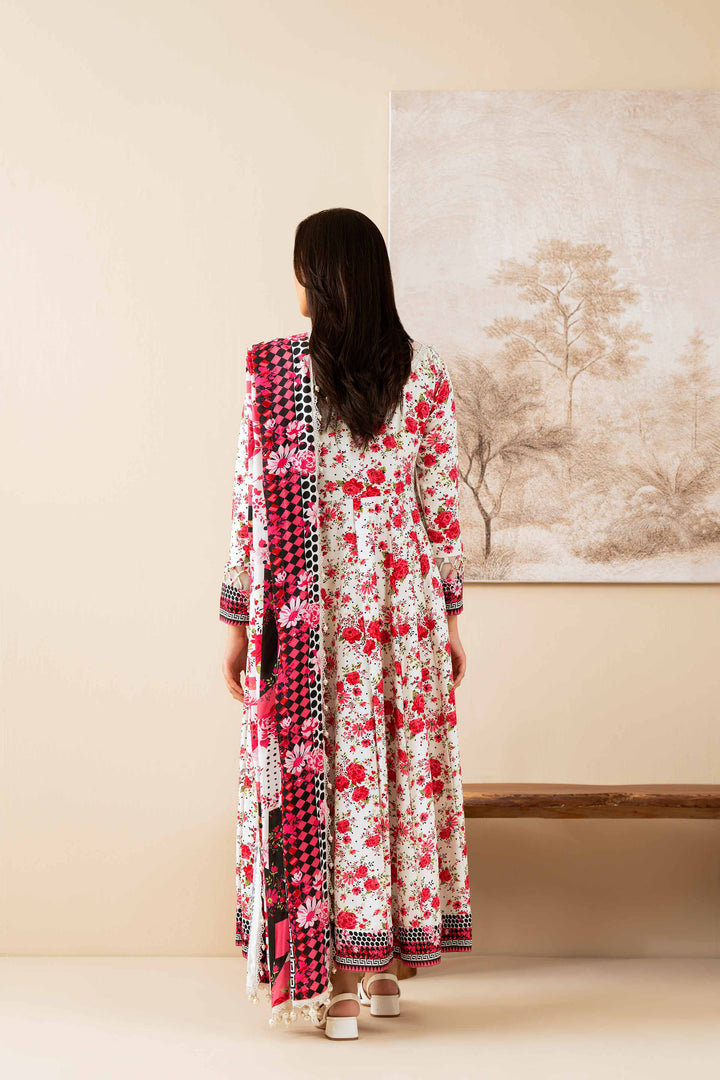 NISHATUAE - Multi Printed Linen 3-piece Unstitched Suit