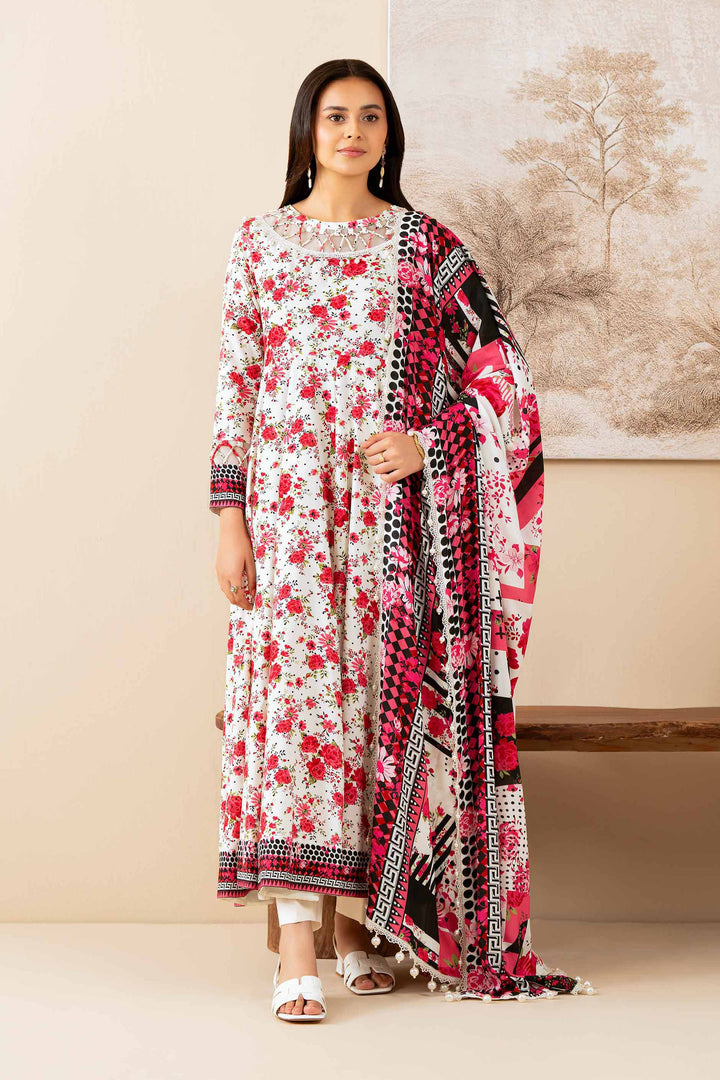 NISHATUAE - Multi Printed Linen 3-piece Unstitched Suit