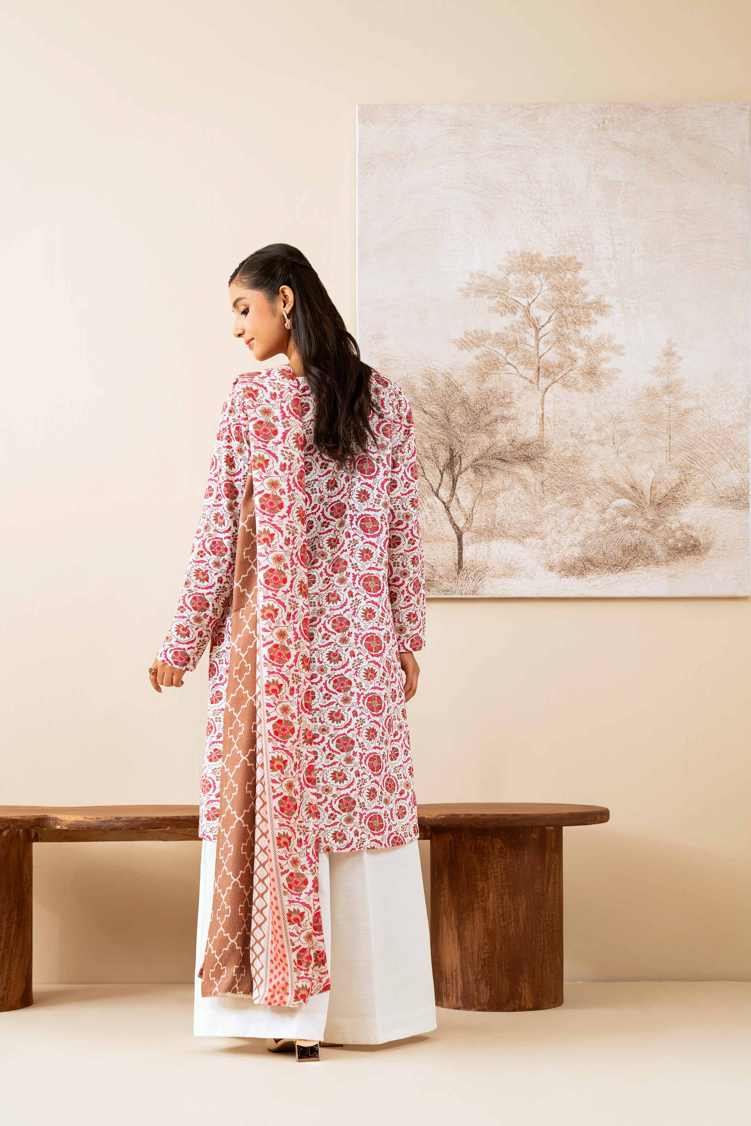 NISHATUAE - Multi Printed Khaddar 3-piece Unstitched Suit