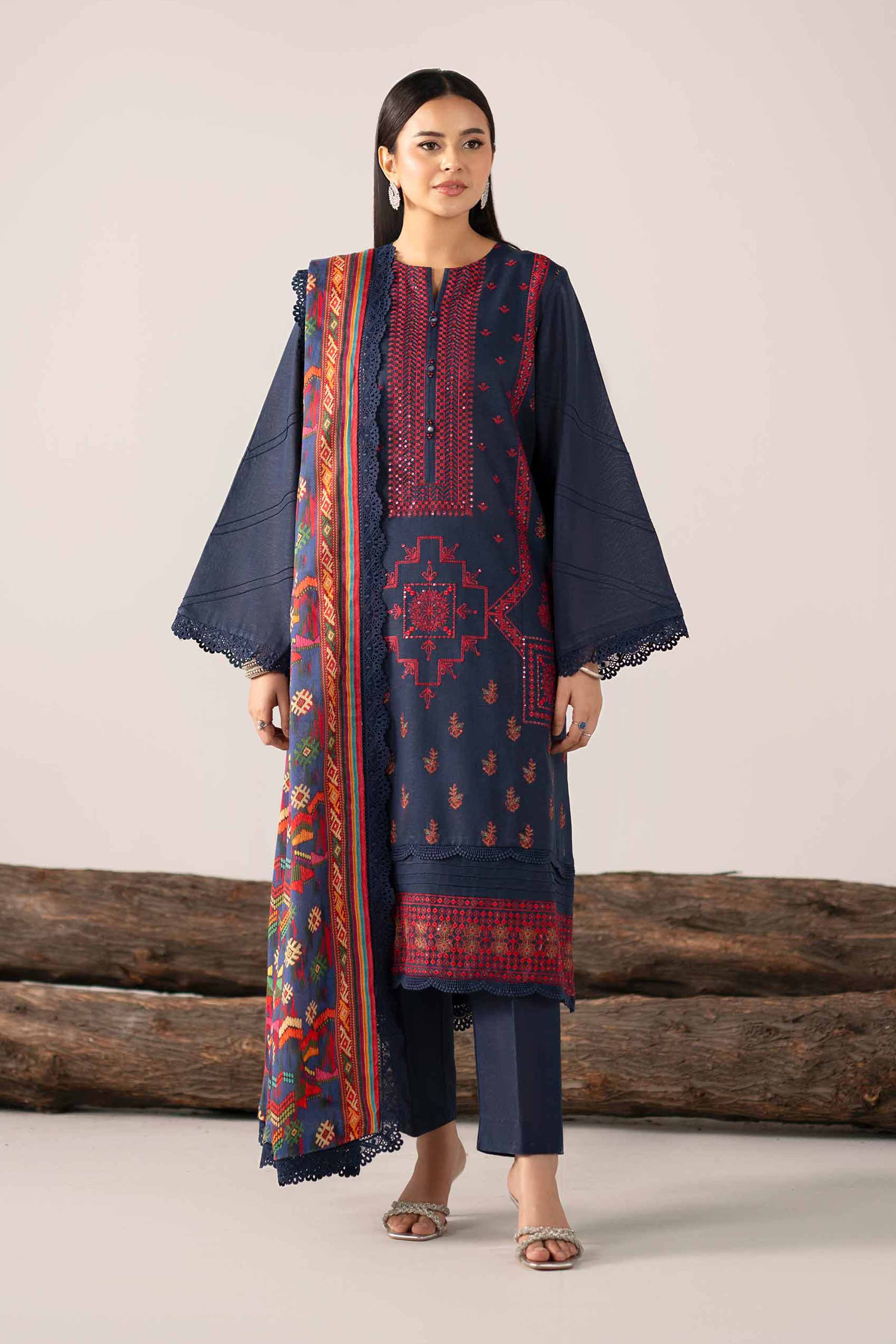 Nishat Linen UAE - 3 Piece - Digital Printed Embroidered Suit - 42502977