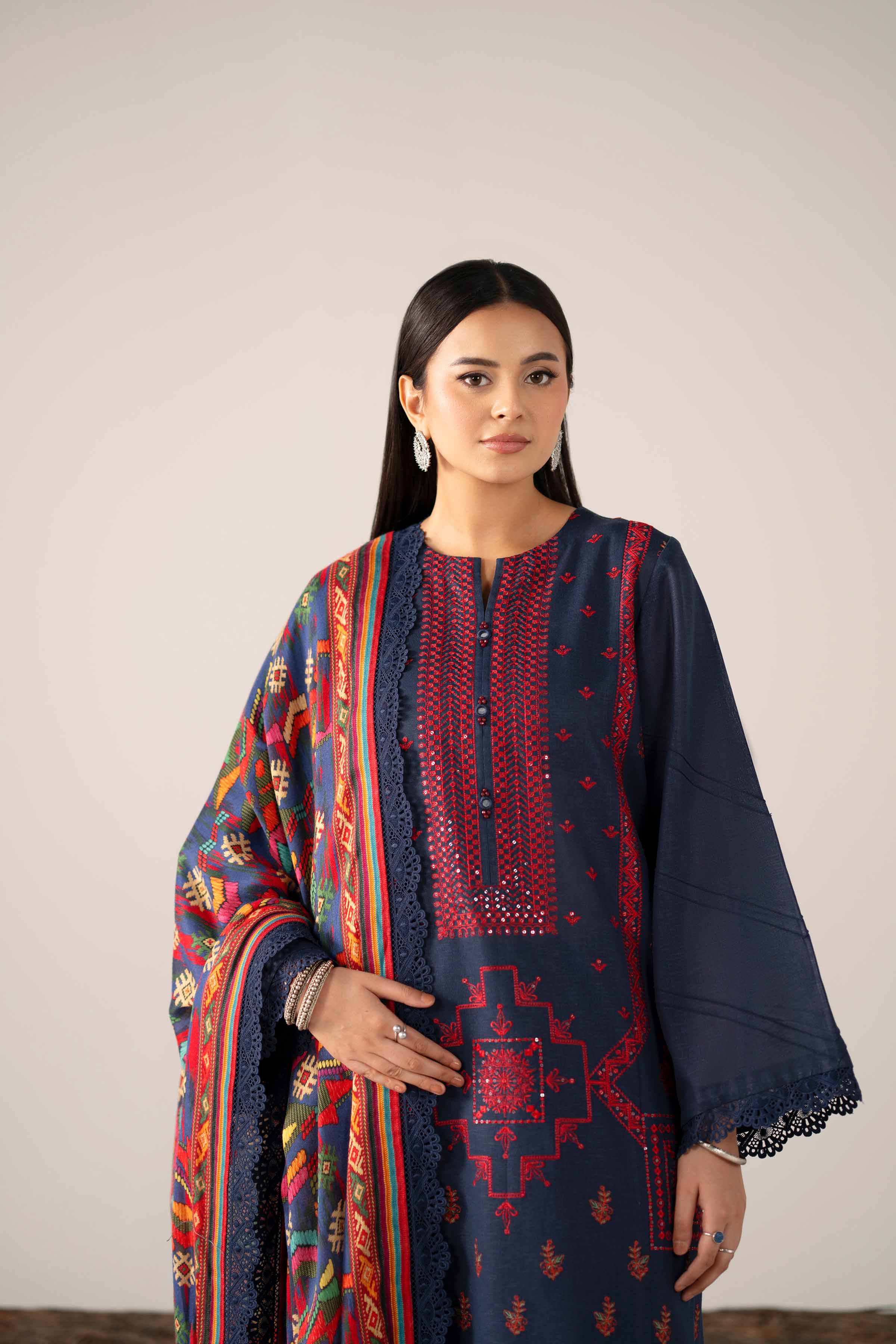 Nishat Linen UAE - 3 Piece - Digital Printed Embroidered Suit - 42502977