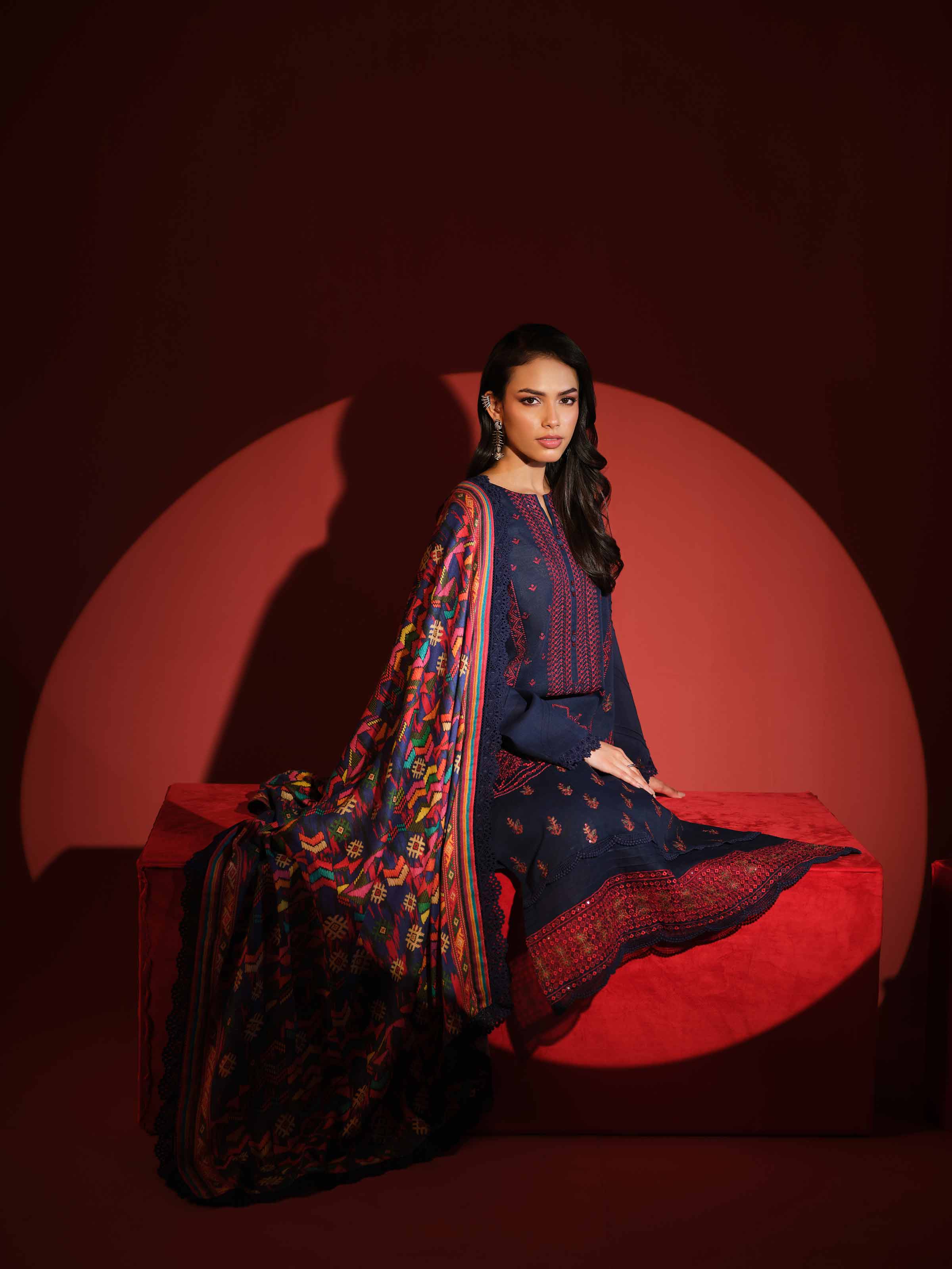Nishat Linen UAE - 3 Piece - Digital Printed Embroidered Suit - 42502977
