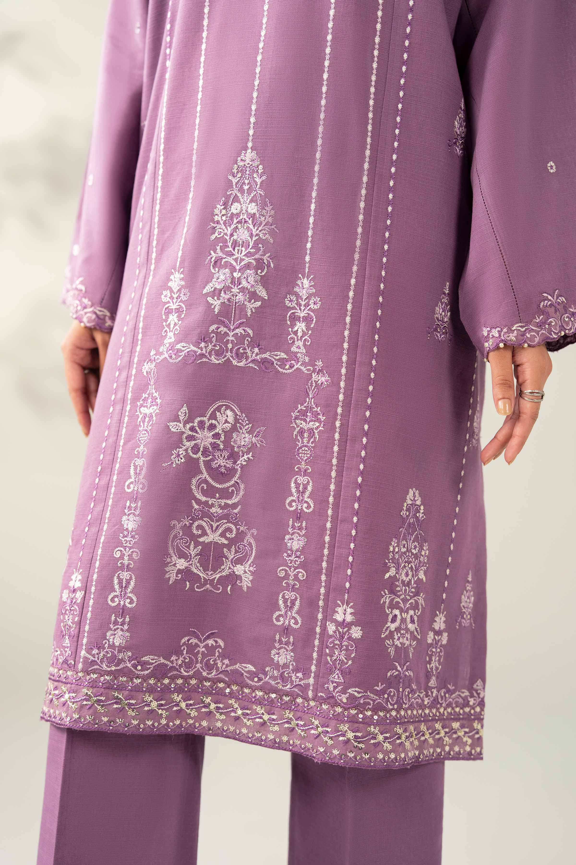 NishatUAE - Purple Embroidered Khaddar 3-piece Unstitched Suit
