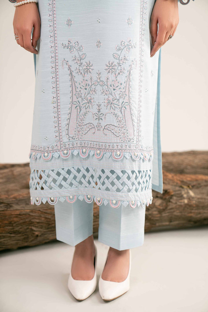 NishatUAE -  Blue Embroidered Khaddar 3-piece Unstitched Suit