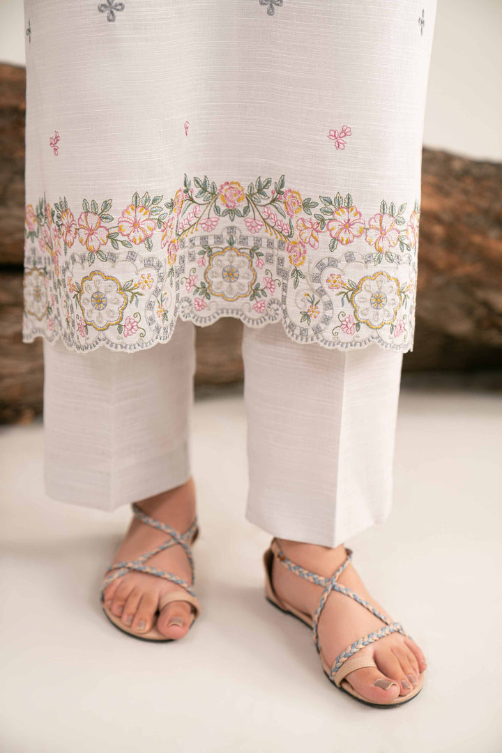 NishatUAE -  Grey Embroidered Khaddar 3-piece Unstitched Suit