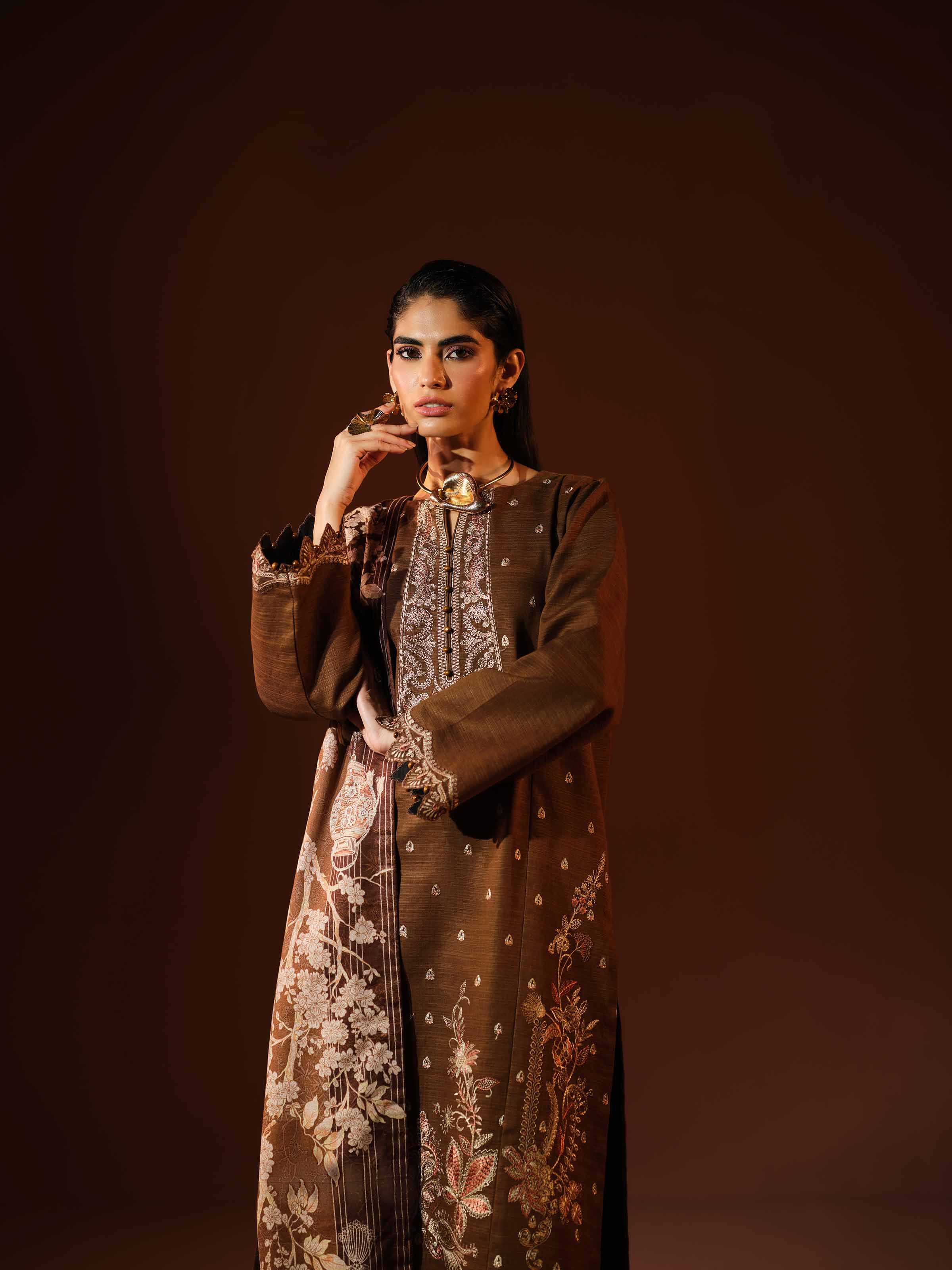 Nishat Linen UAE - 3 Piece - Printed Embroidered Suit - 42503519
