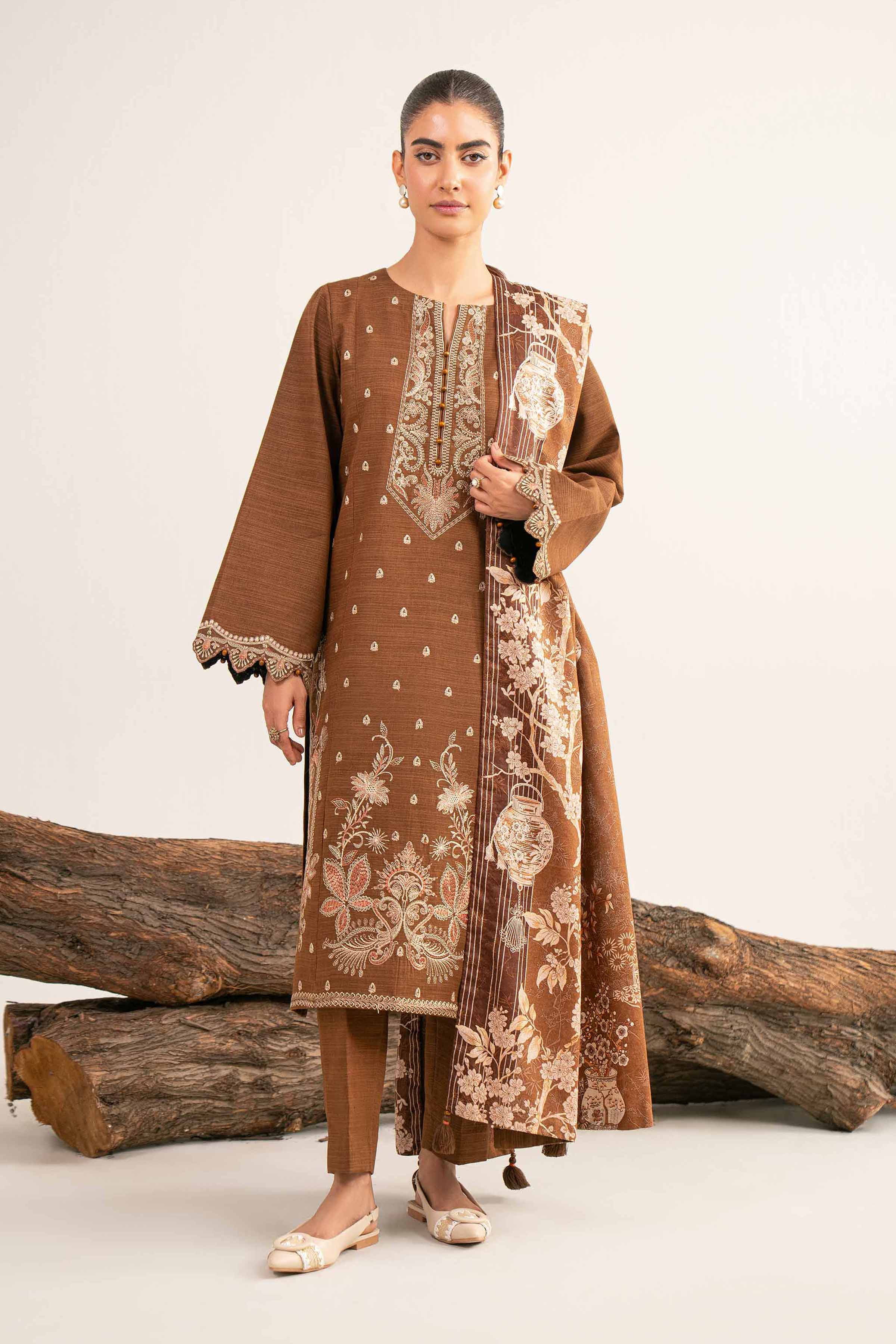 Nishat Linen UAE - 3 Piece - Printed Embroidered Suit - 42503519