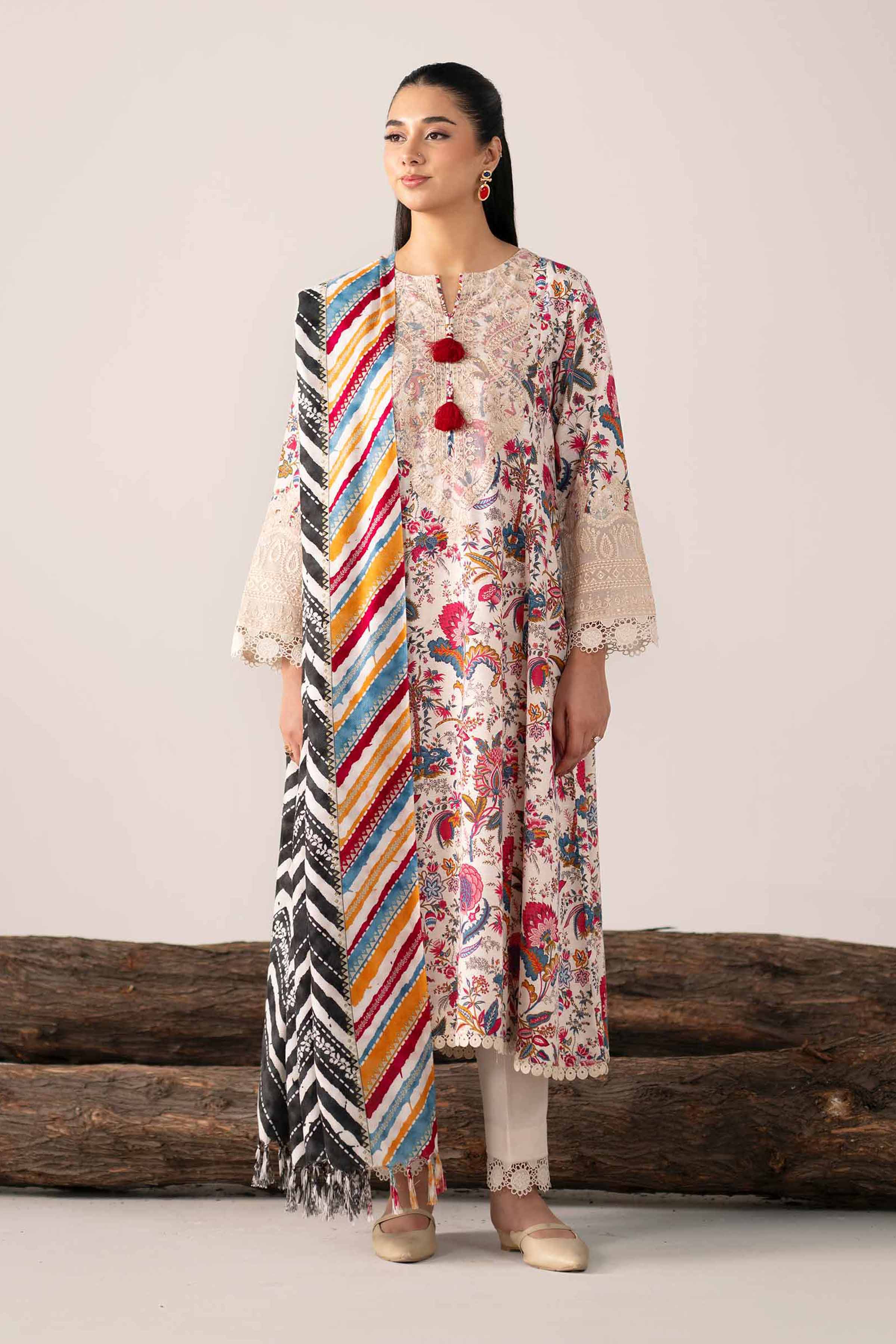 Nishat Linen UAE - 3 Piece - Printed Embroidered Suit - 42503528