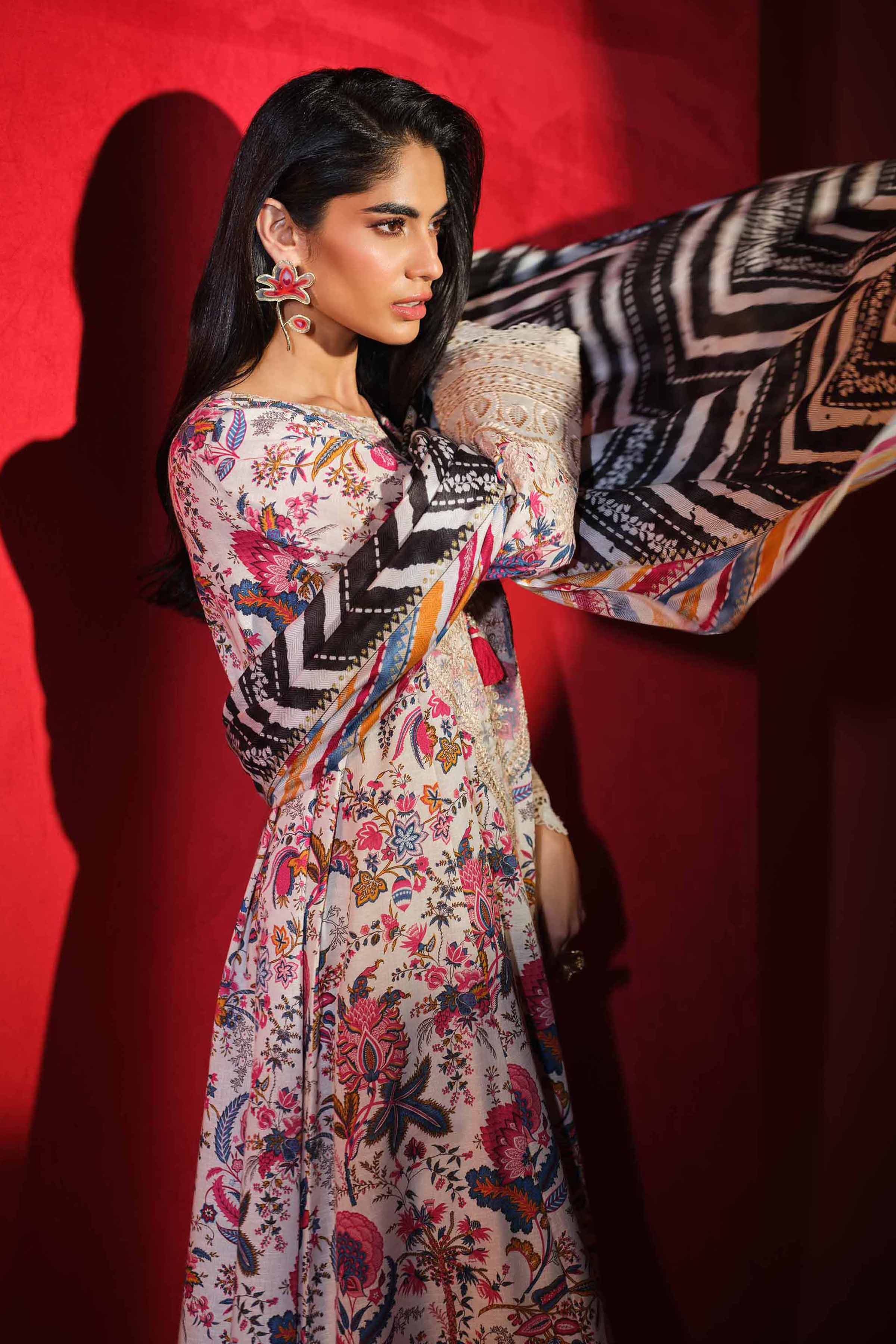 Nishat Linen UAE - 3 Piece - Printed Embroidered Suit - 42503528