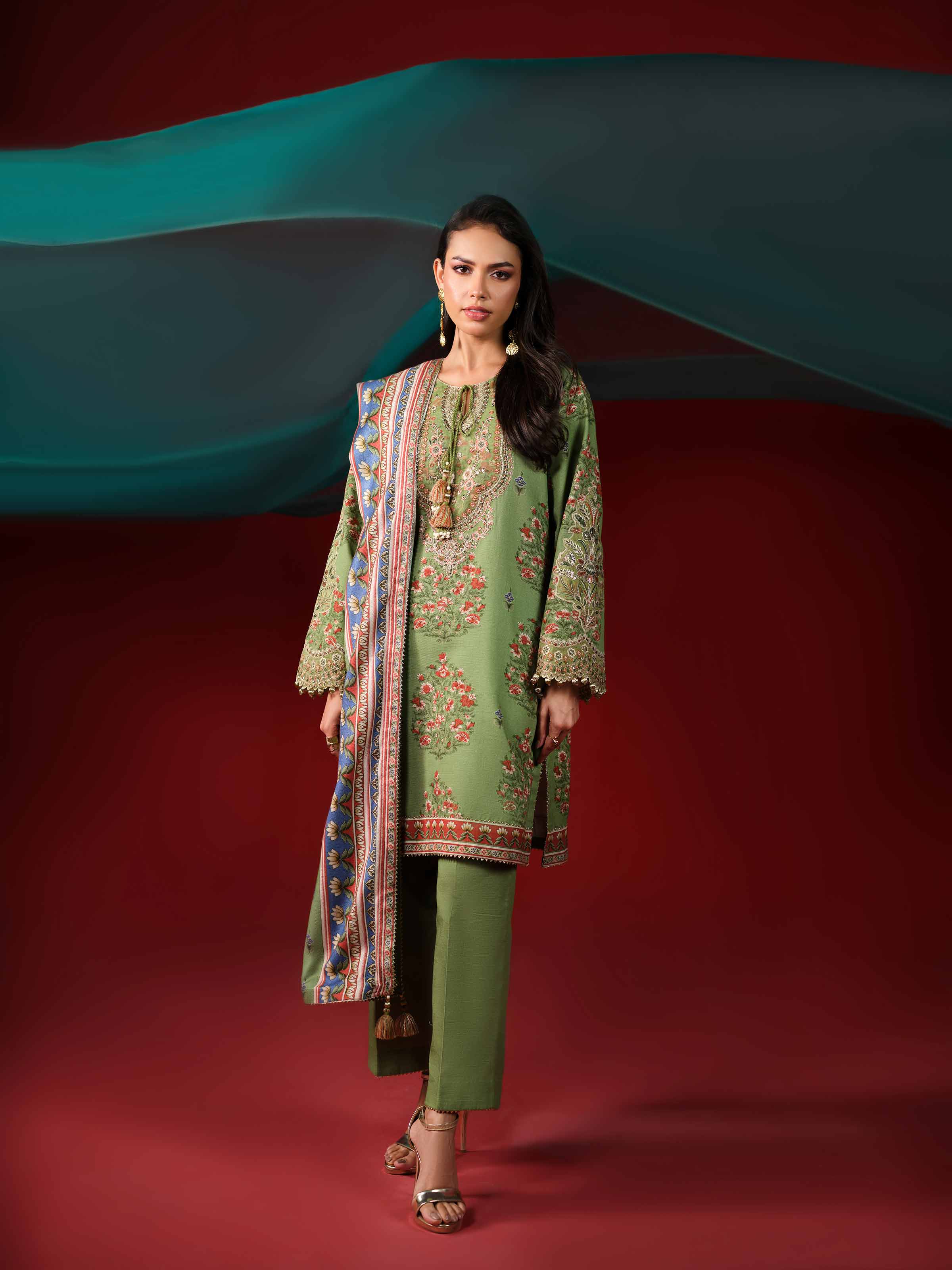Nishat Linen UAE - 3 Piece - Printed Embroidered Suit - 42503536