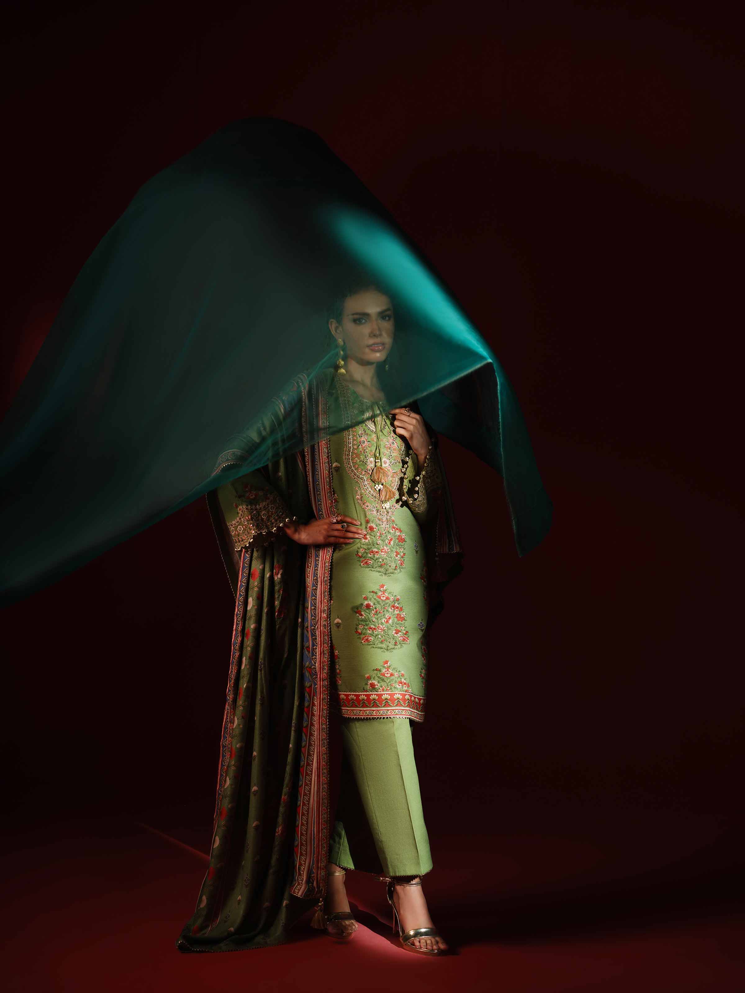 Nishat Linen UAE - 3 Piece - Printed Embroidered Suit - 42503536