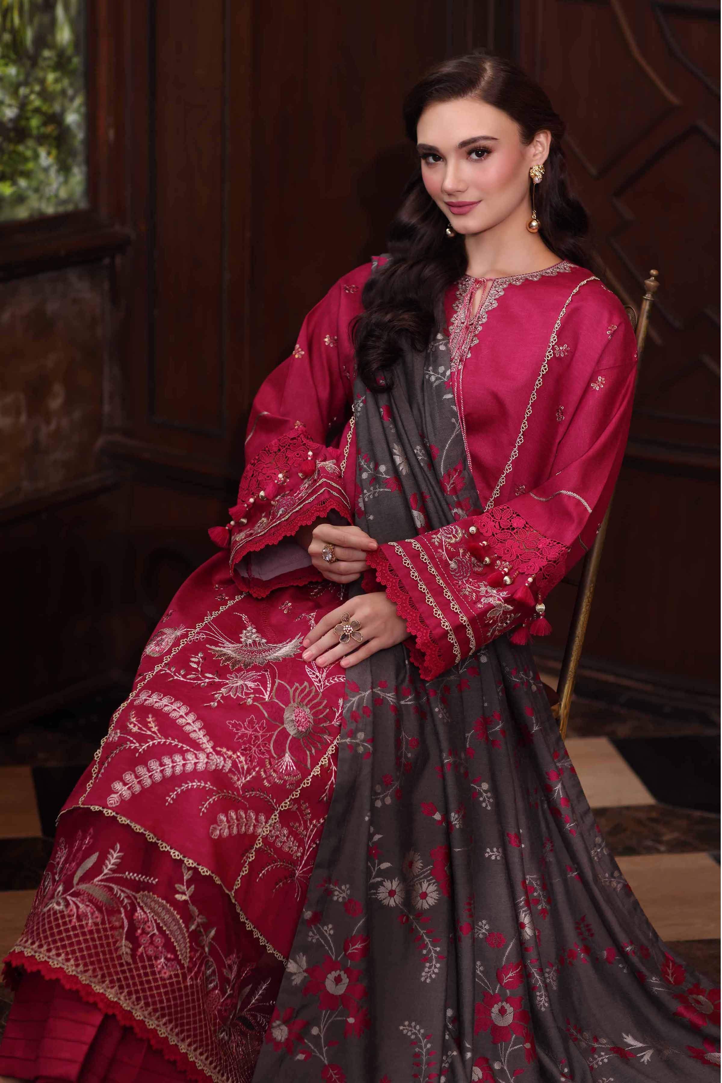 Nishat Linen UAE - 3 Piece - Printed Embroidered Suit - 42503566