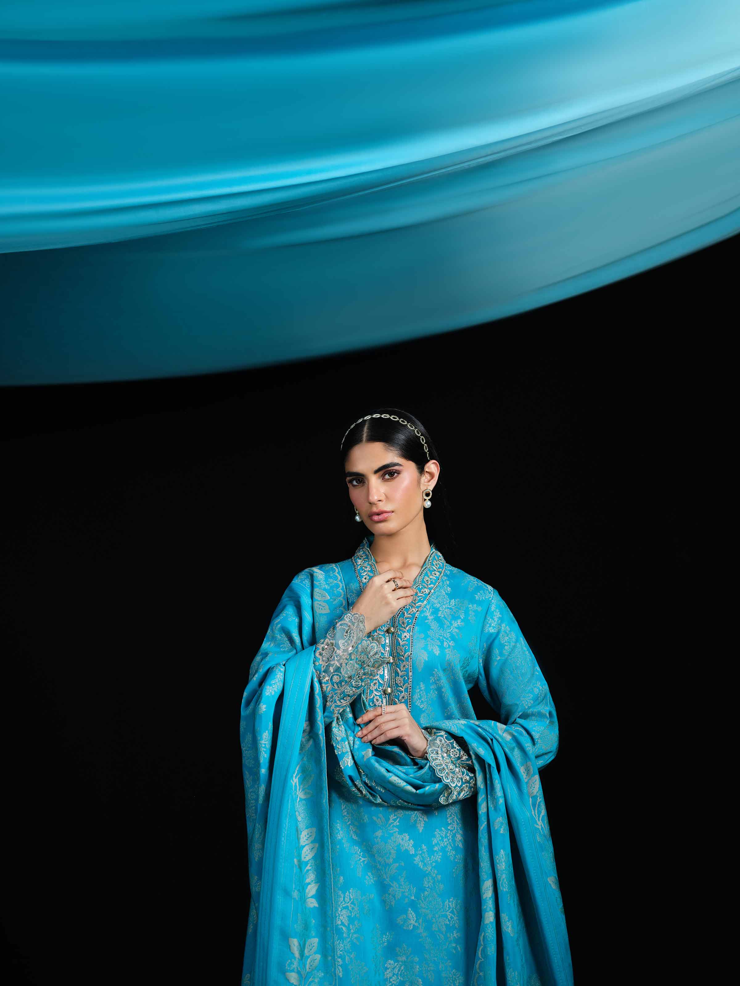 nishat linen blue dress Buy Blue Embroidered Jacquard 3-piece Unstitched Suit