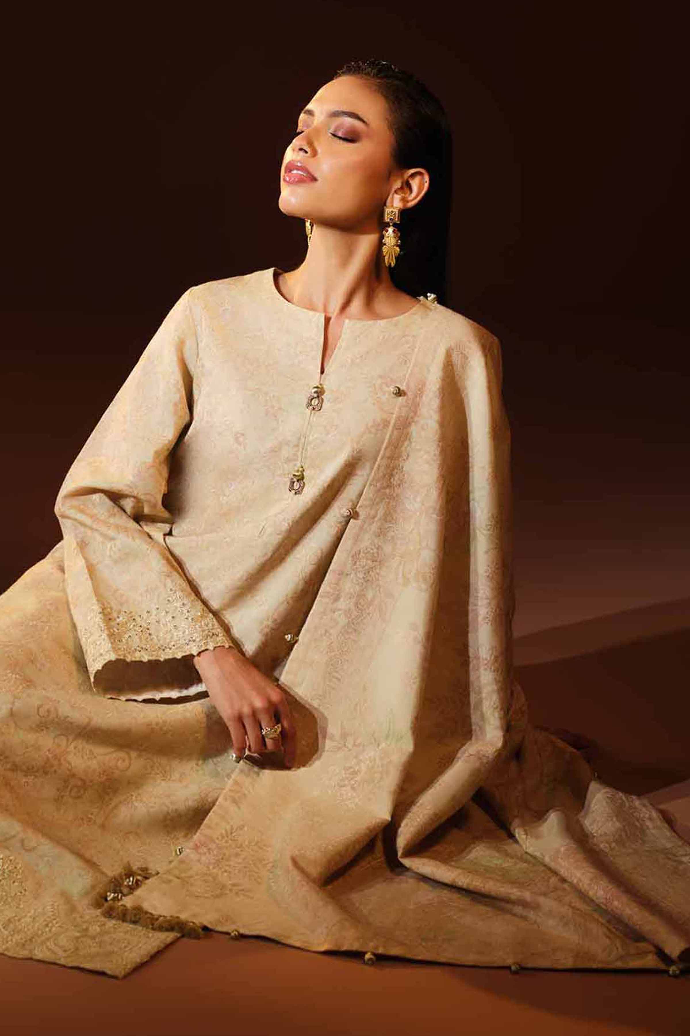 Nishat Linen UAE - 3 Piece - Digital Printed Embroidered Suit - 42503603