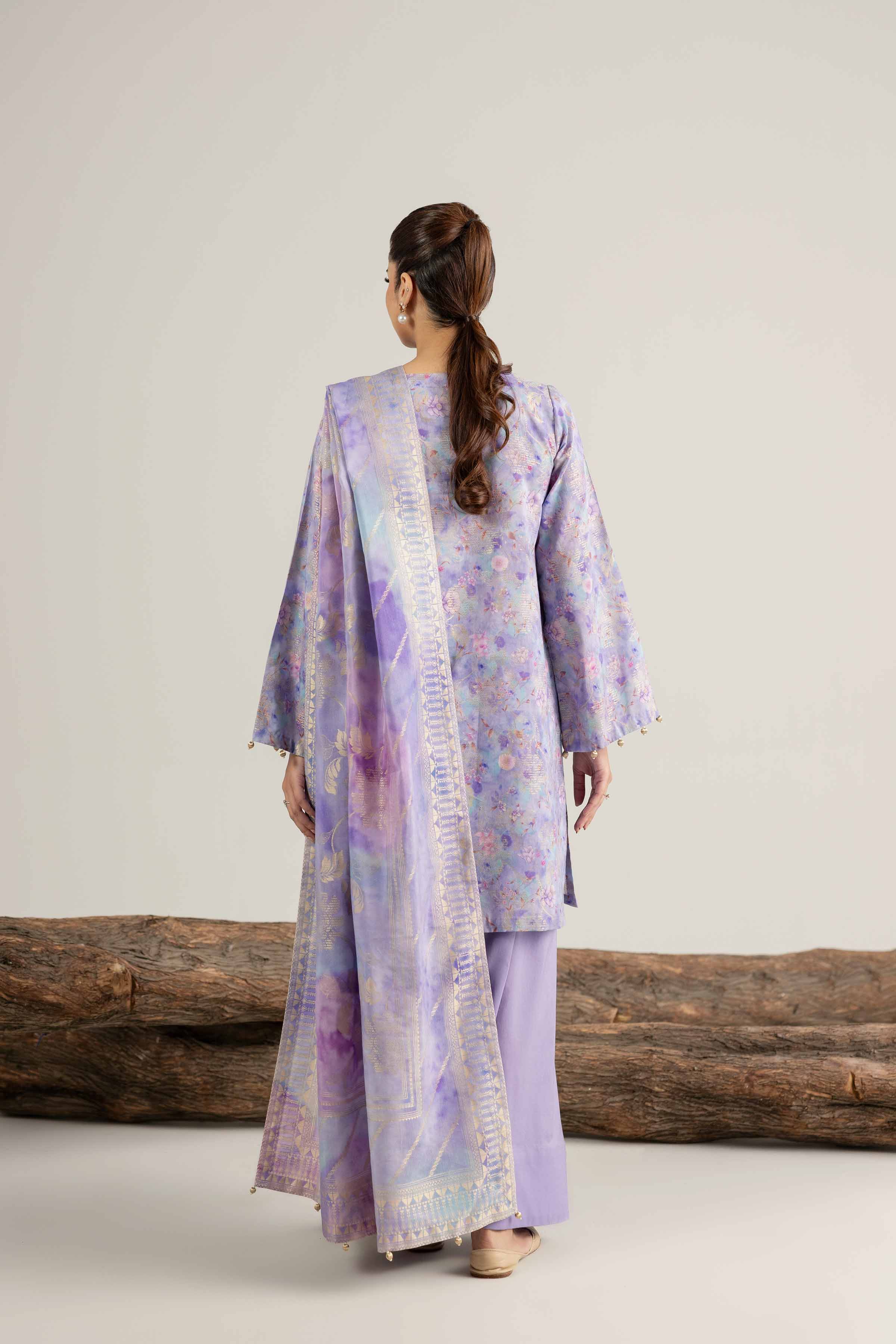 NishatUAE -  Purple Embroidered Jacquard 3-piece Unstitched Suit