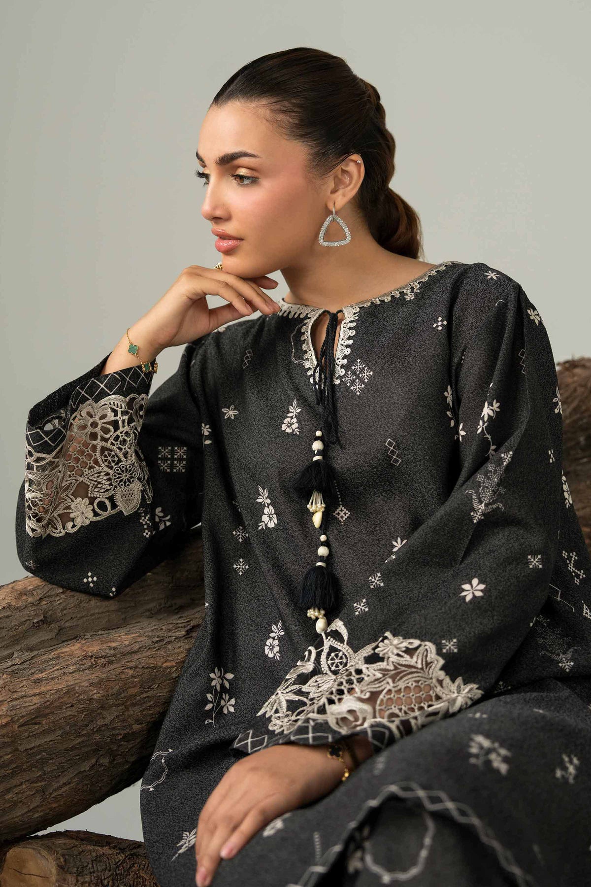2 Piece - Printed Embroidered Suit  - 42503612