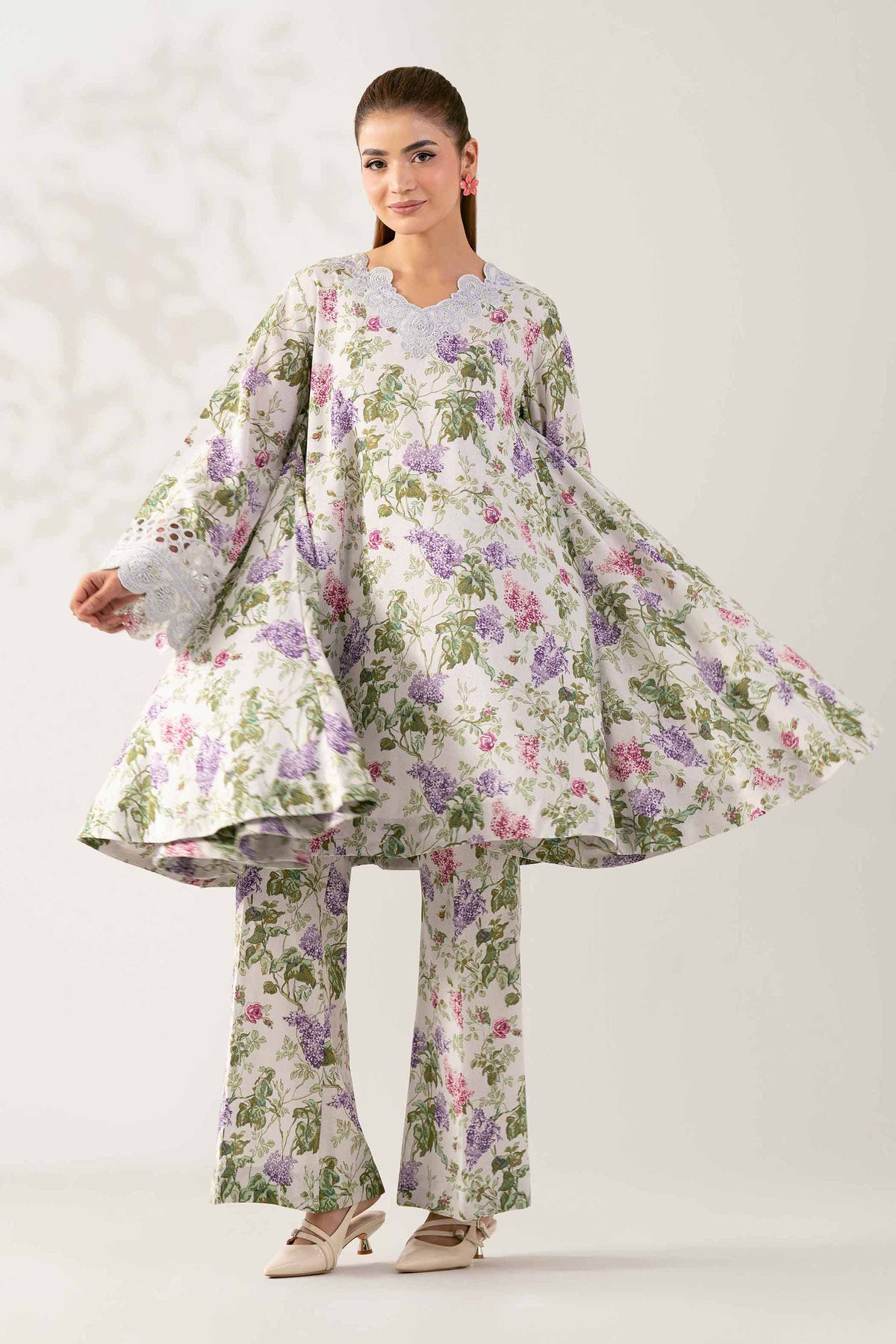 2 Piece - Printed Embroidered Suit  - 42503615