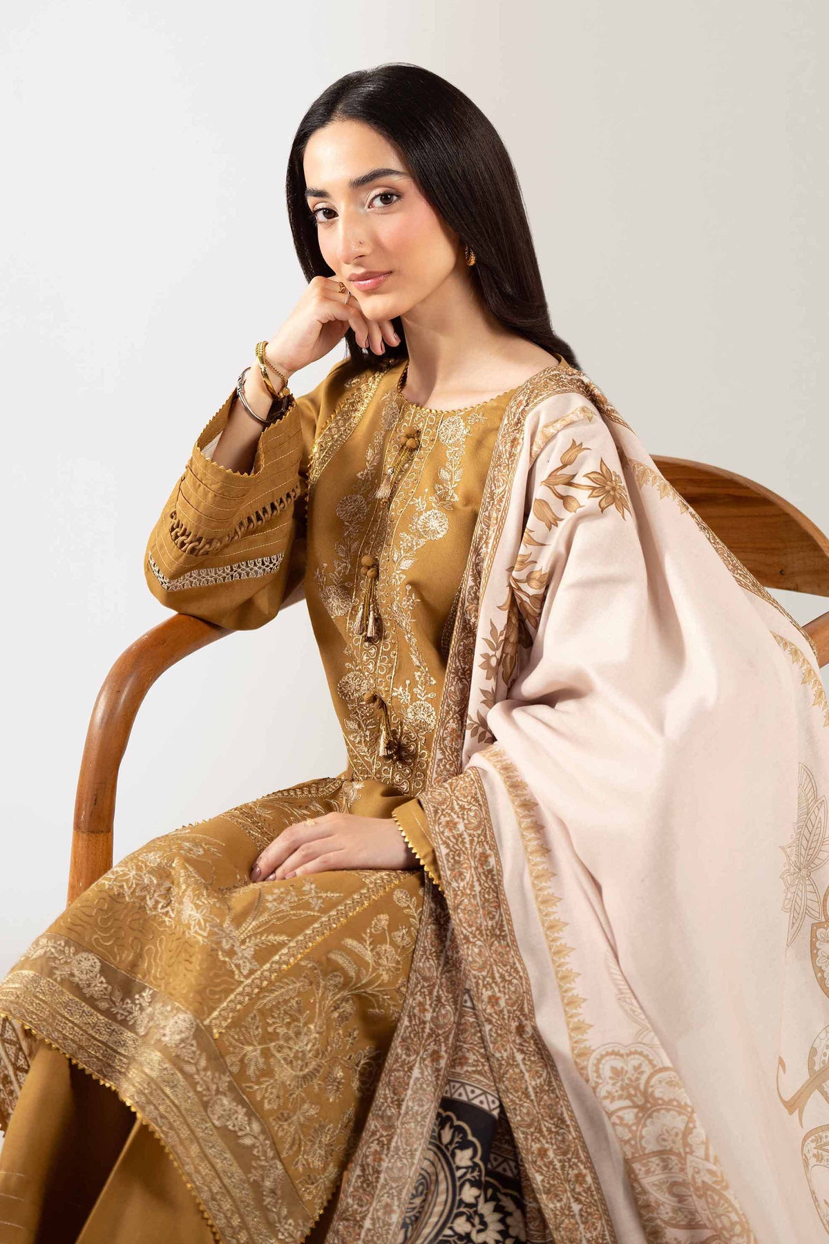 3 Piece - Digital Printed Embroidered Suit  - 42503683