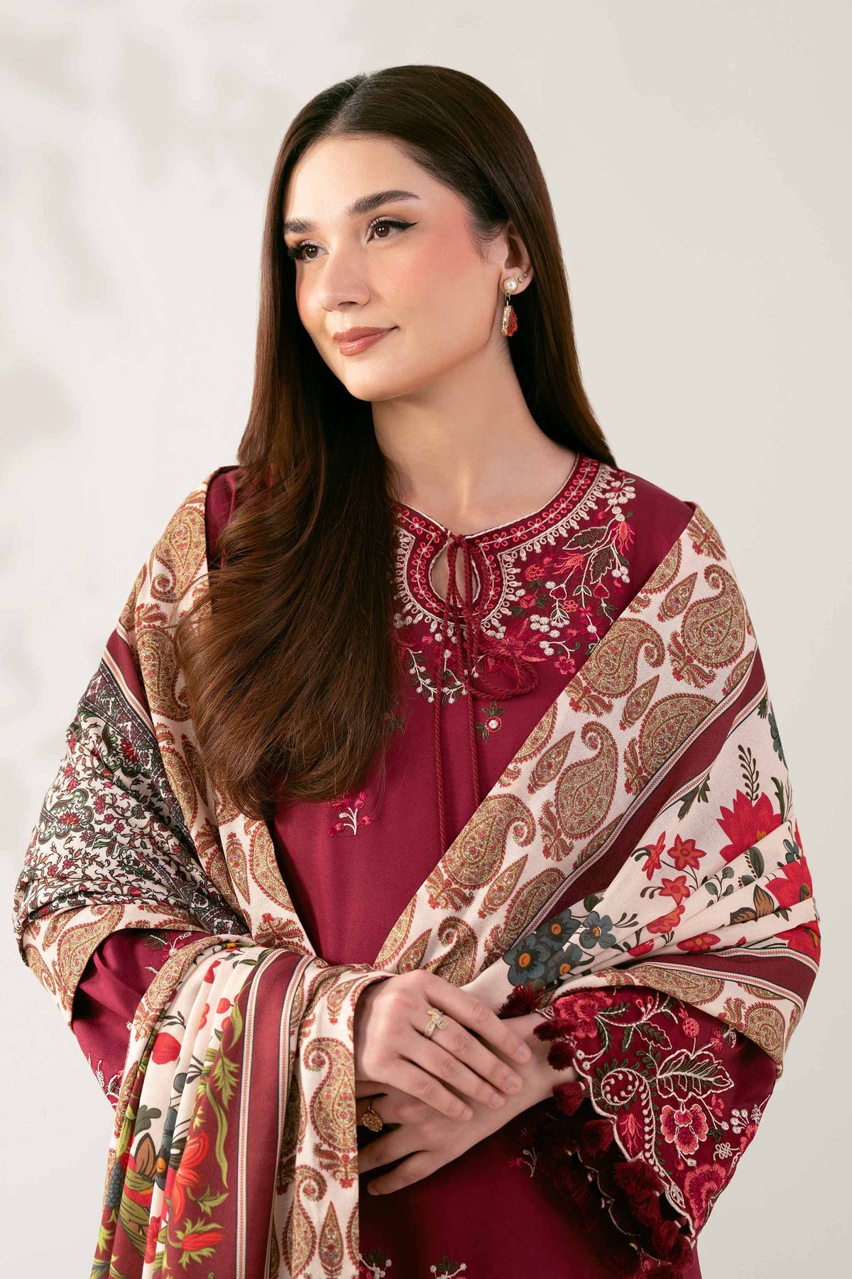 3 Piece - Digital Printed Embroidered Suit  - 42503684