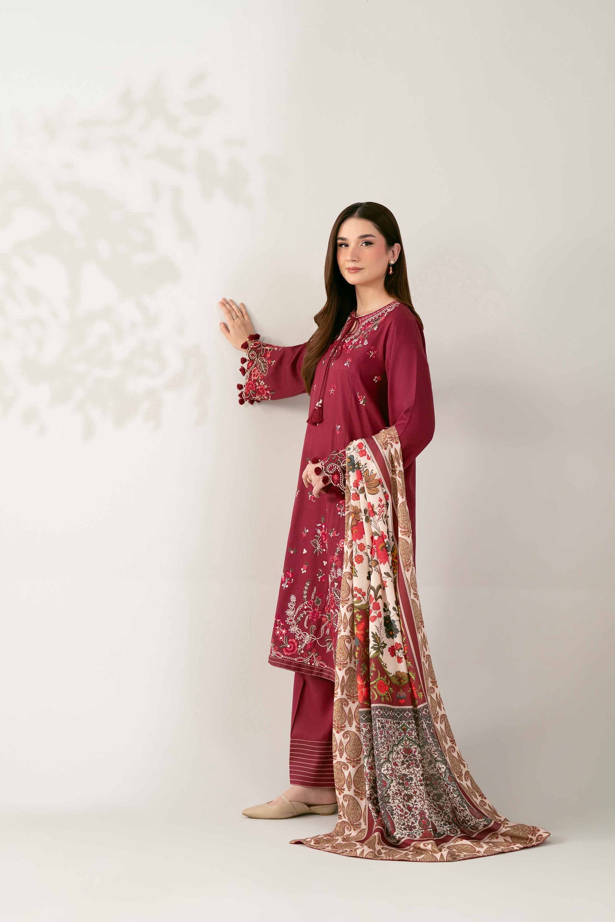 3 Piece - Digital Printed Embroidered Suit  - 42503684