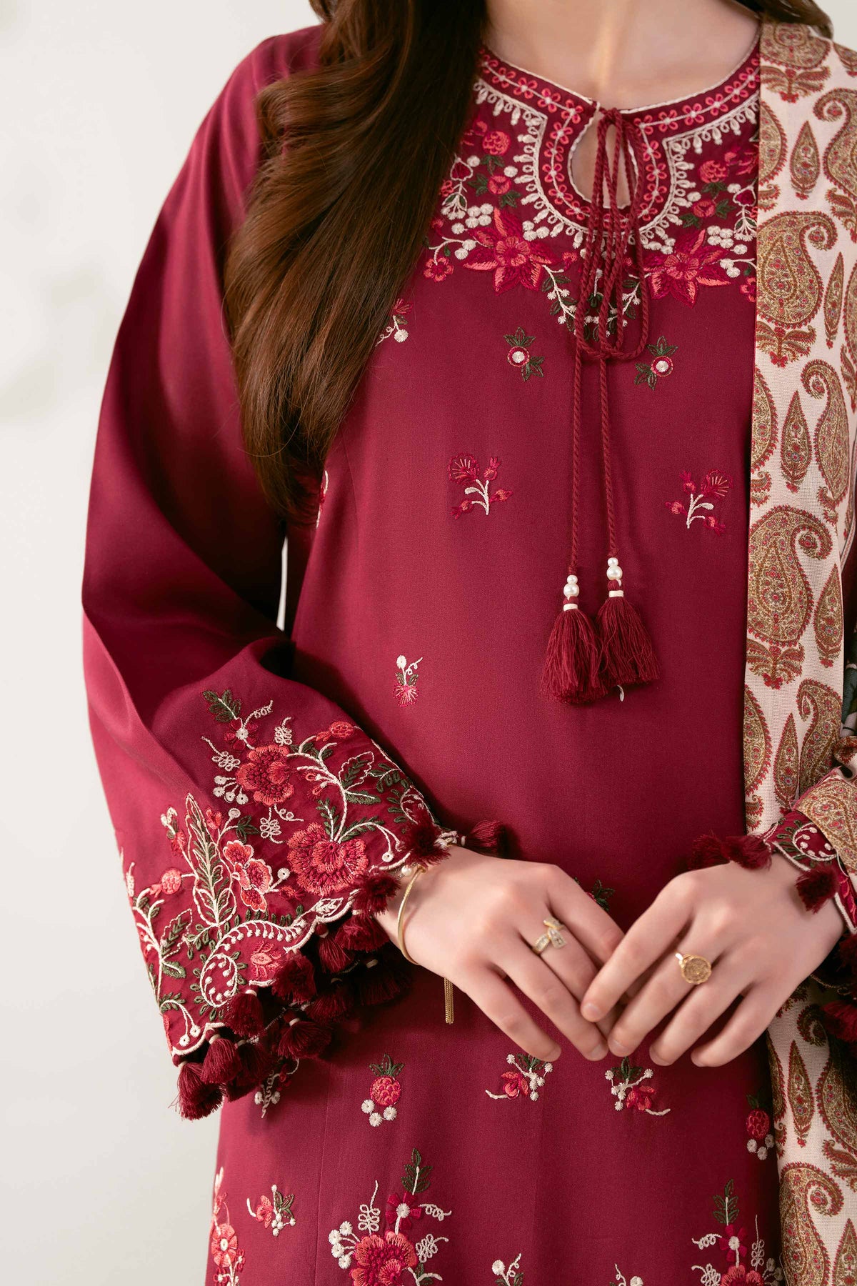 3 Piece - Digital Printed Embroidered Suit  - 42503684