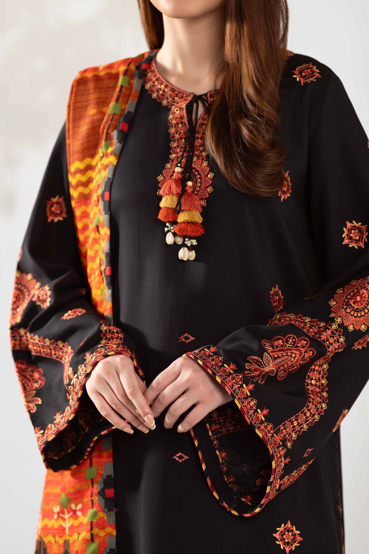 3 Piece - Digital Printed Embroidered Suit  - 42503685