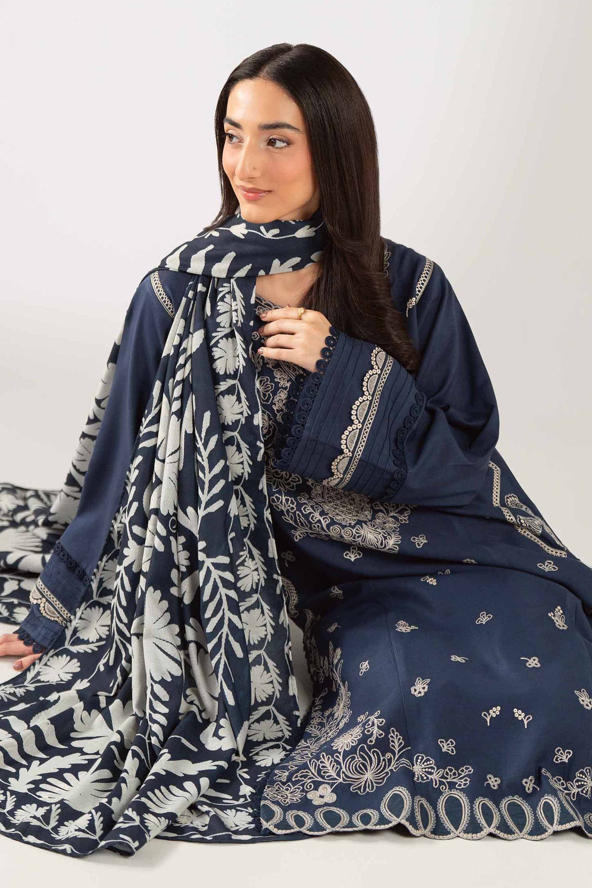 3 Piece - Digital Printed Embroidered Suit  - 42503686