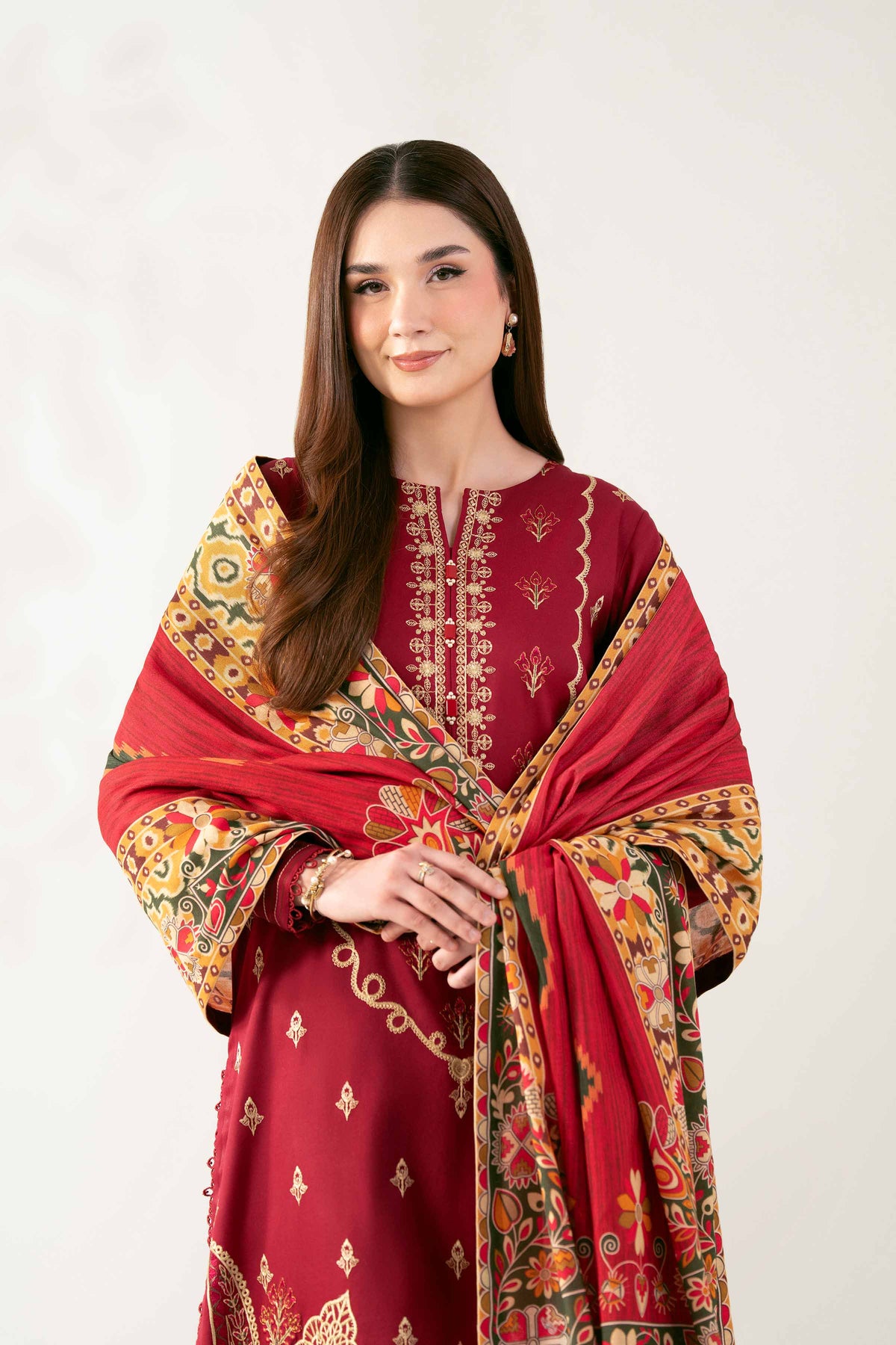3 Piece - Digital Printed Embroidered Suit  - 42503687