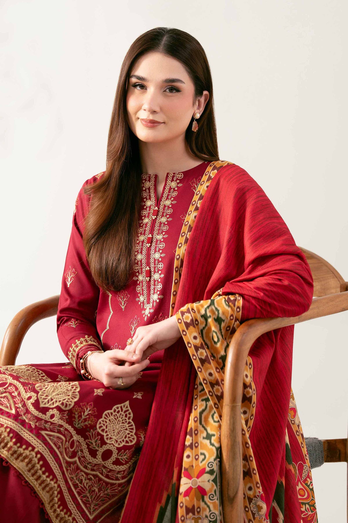 3 Piece - Digital Printed Embroidered Suit  - 42503687