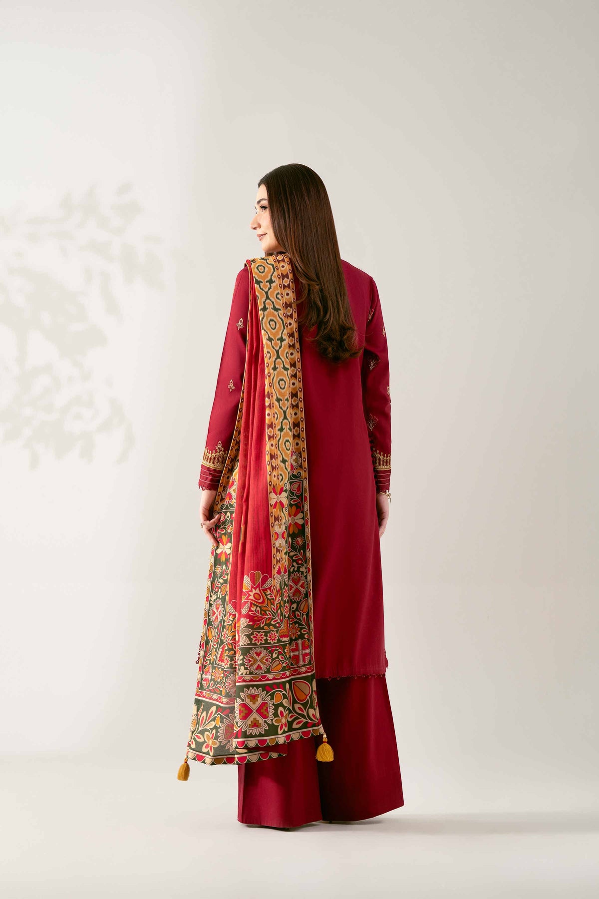 3 Piece - Digital Printed Embroidered Suit  - 42503687