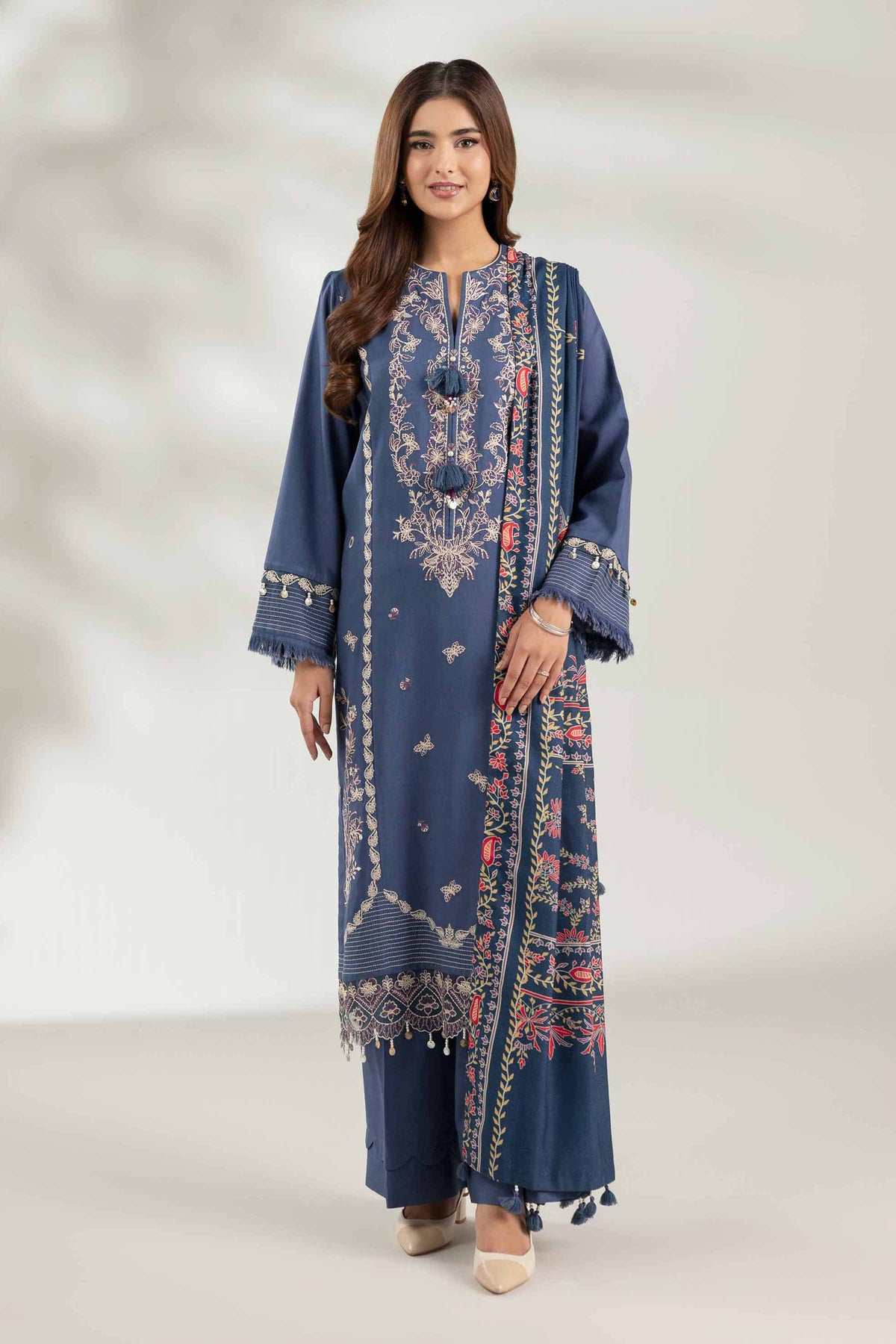3 Piece - Digital Printed Embroidered Suit  - 42503688