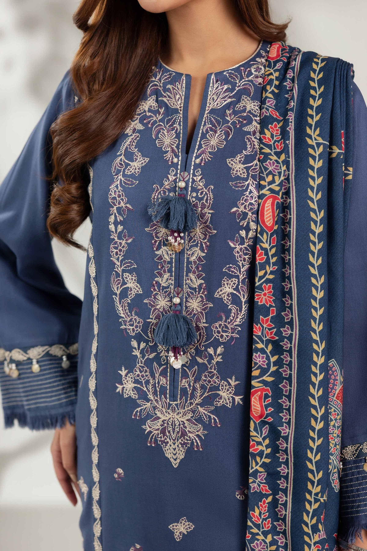3 Piece - Digital Printed Embroidered Suit  - 42503688