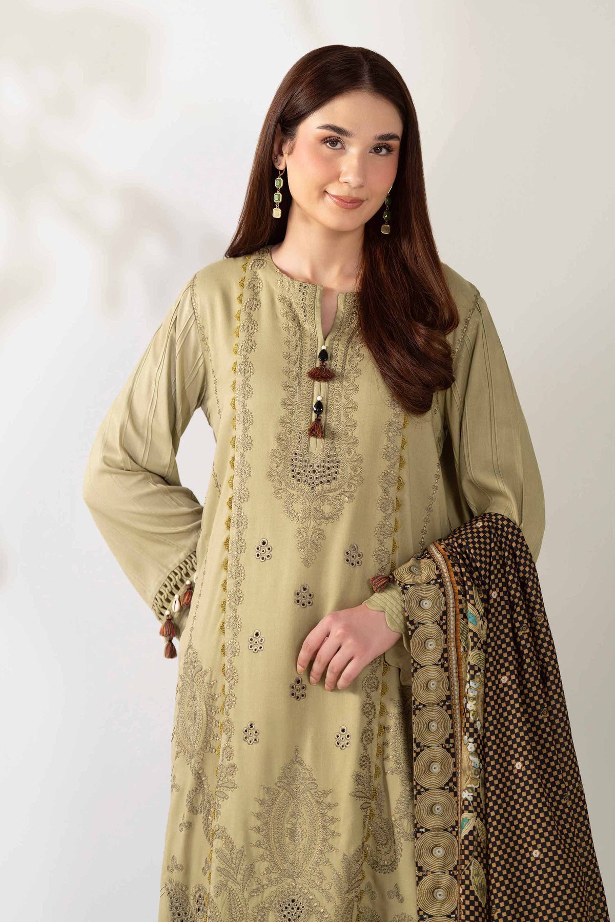 3 Piece - Digital Printed Embroidered Suit  - 42503689