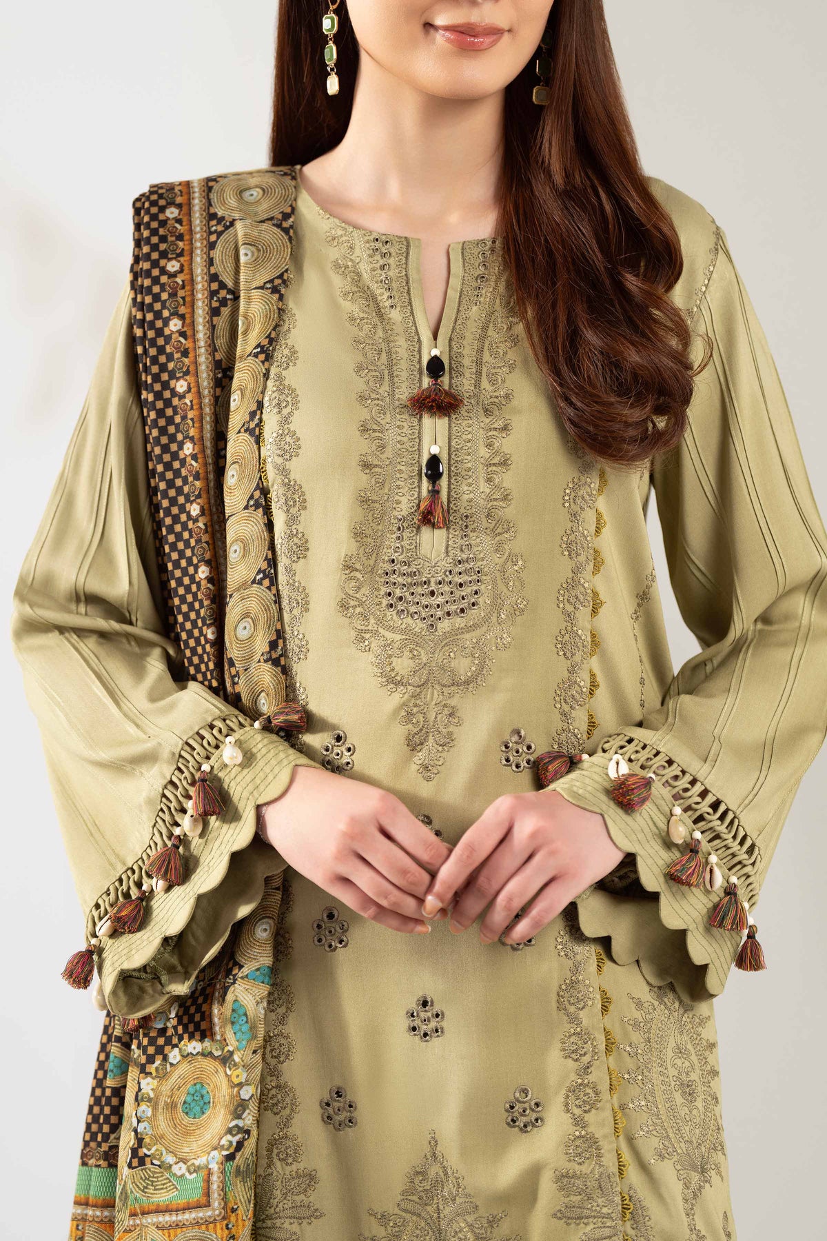 3 Piece - Digital Printed Embroidered Suit  - 42503689