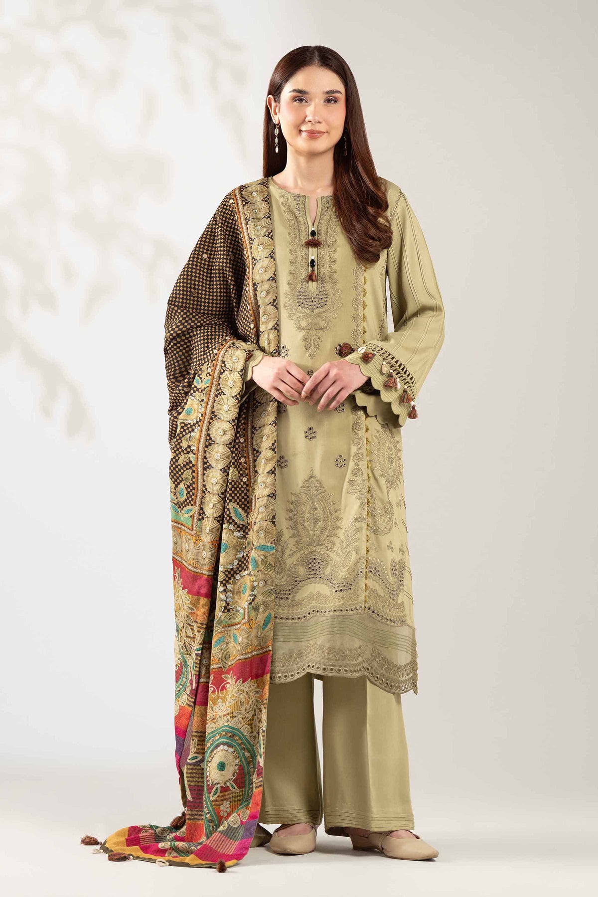 3 Piece - Digital Printed Embroidered Suit  - 42503689