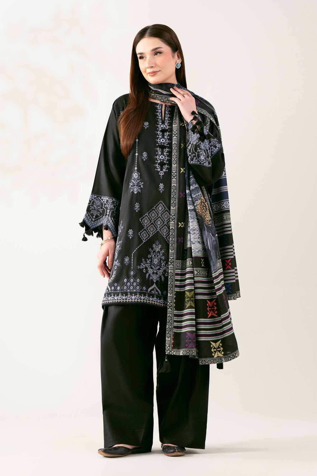 3 Piece - Digital Printed Embroidered Suit  - 42503690