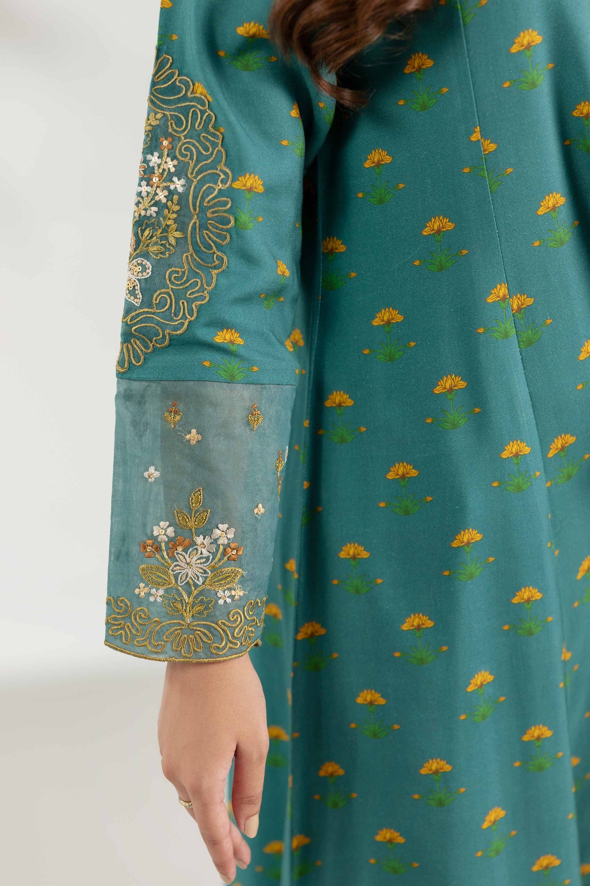 3 Piece - Printed Embroidered Suit  - 42503692