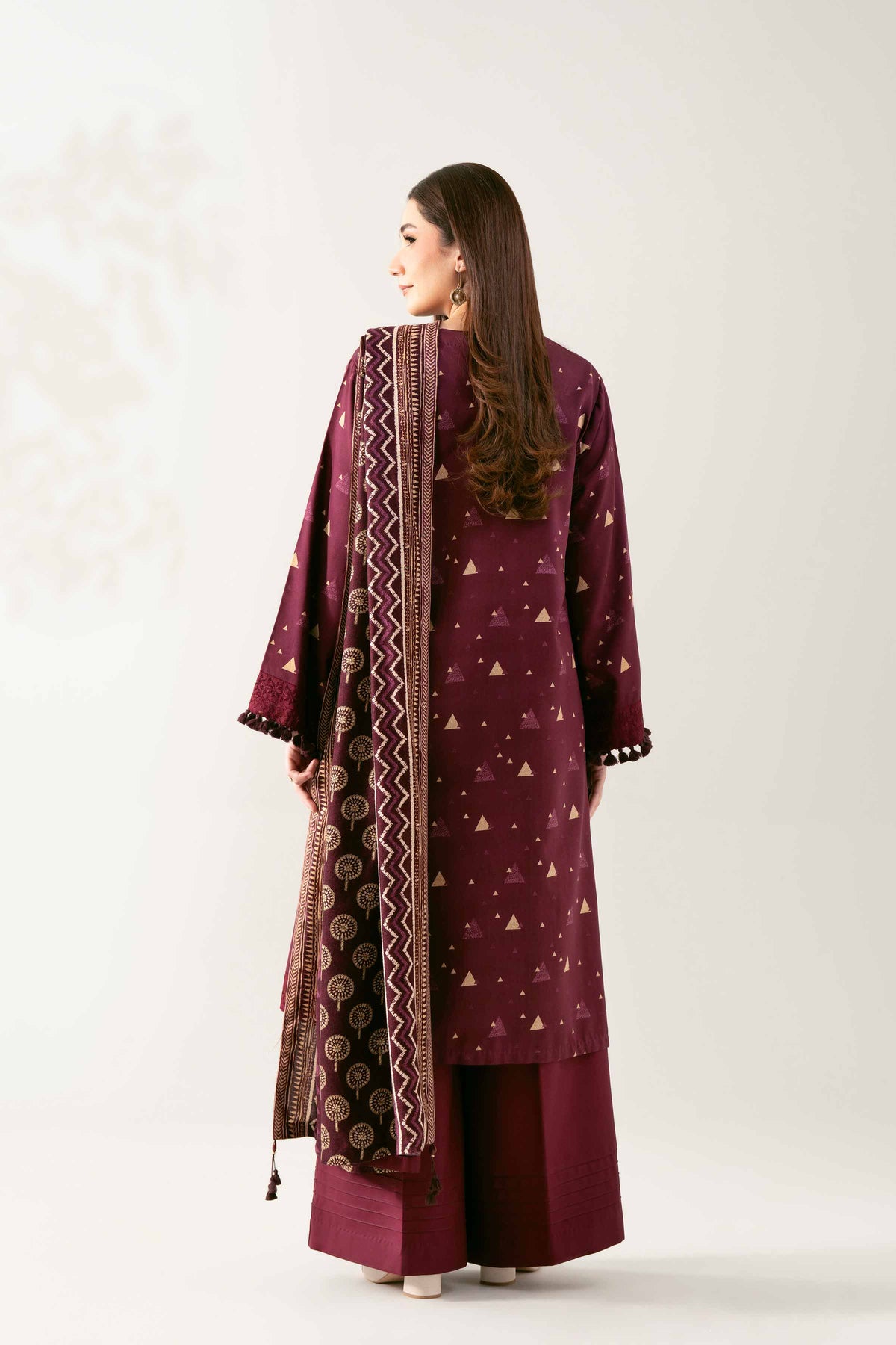3 Piece - Printed Embroidered Suit  - 42503694