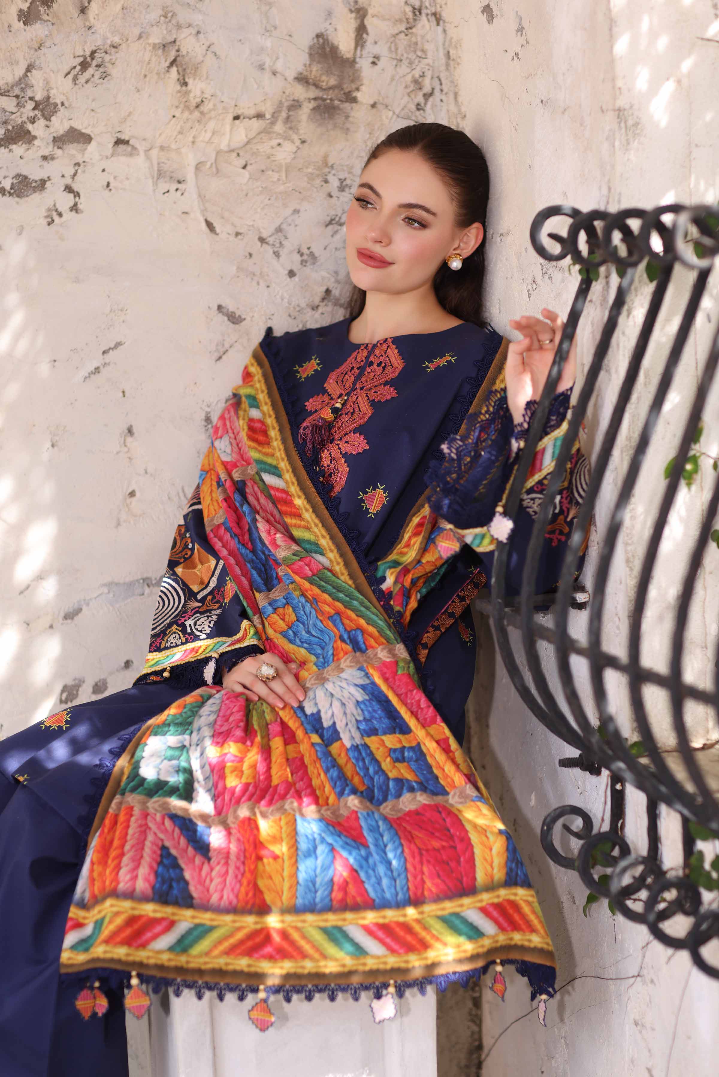 Nishat Linen UAE - 3 Piece - Digital Printed Embroidered Suit - 42503721