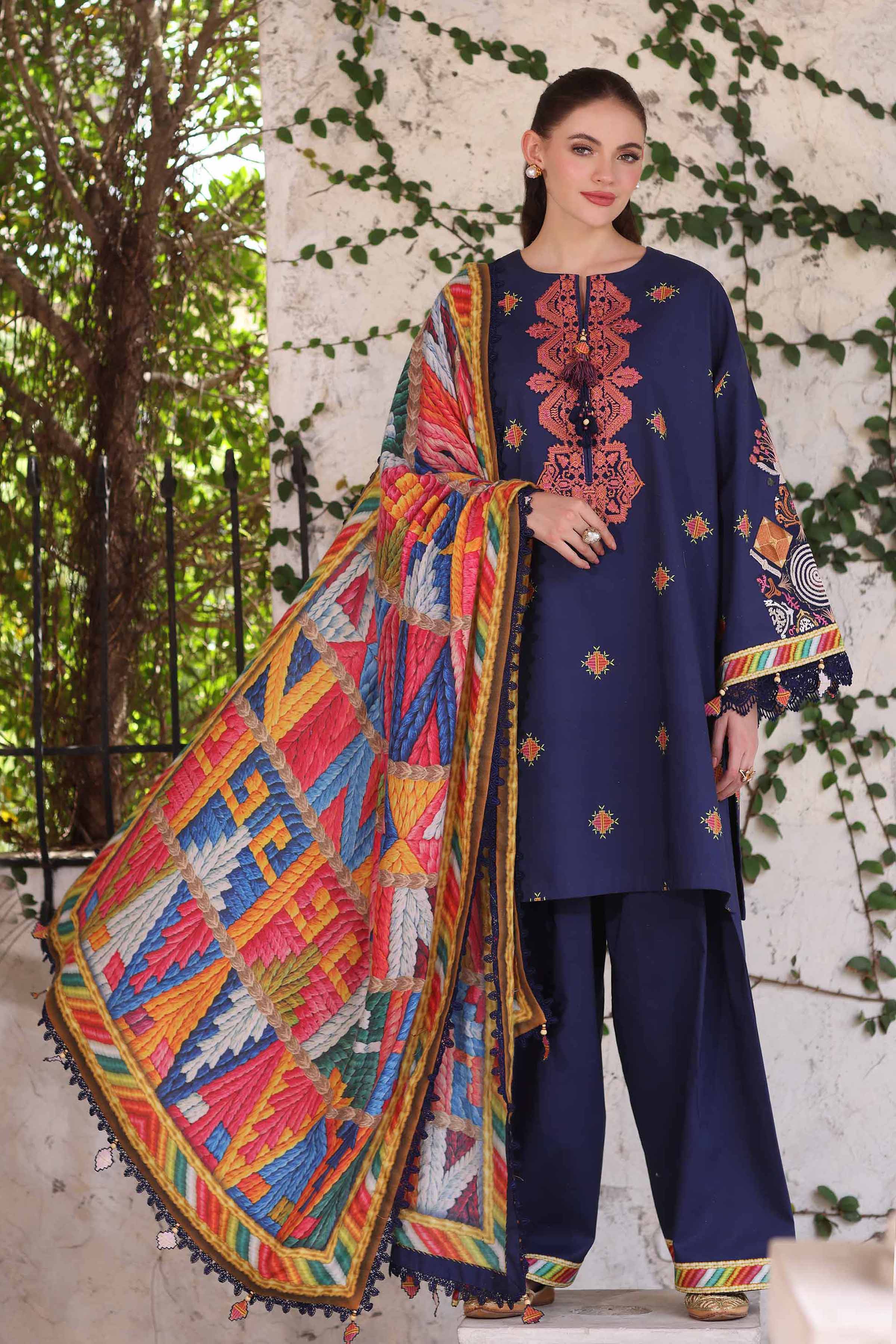 Nishat Linen UAE - 3 Piece - Digital Printed Embroidered Suit - 42503721