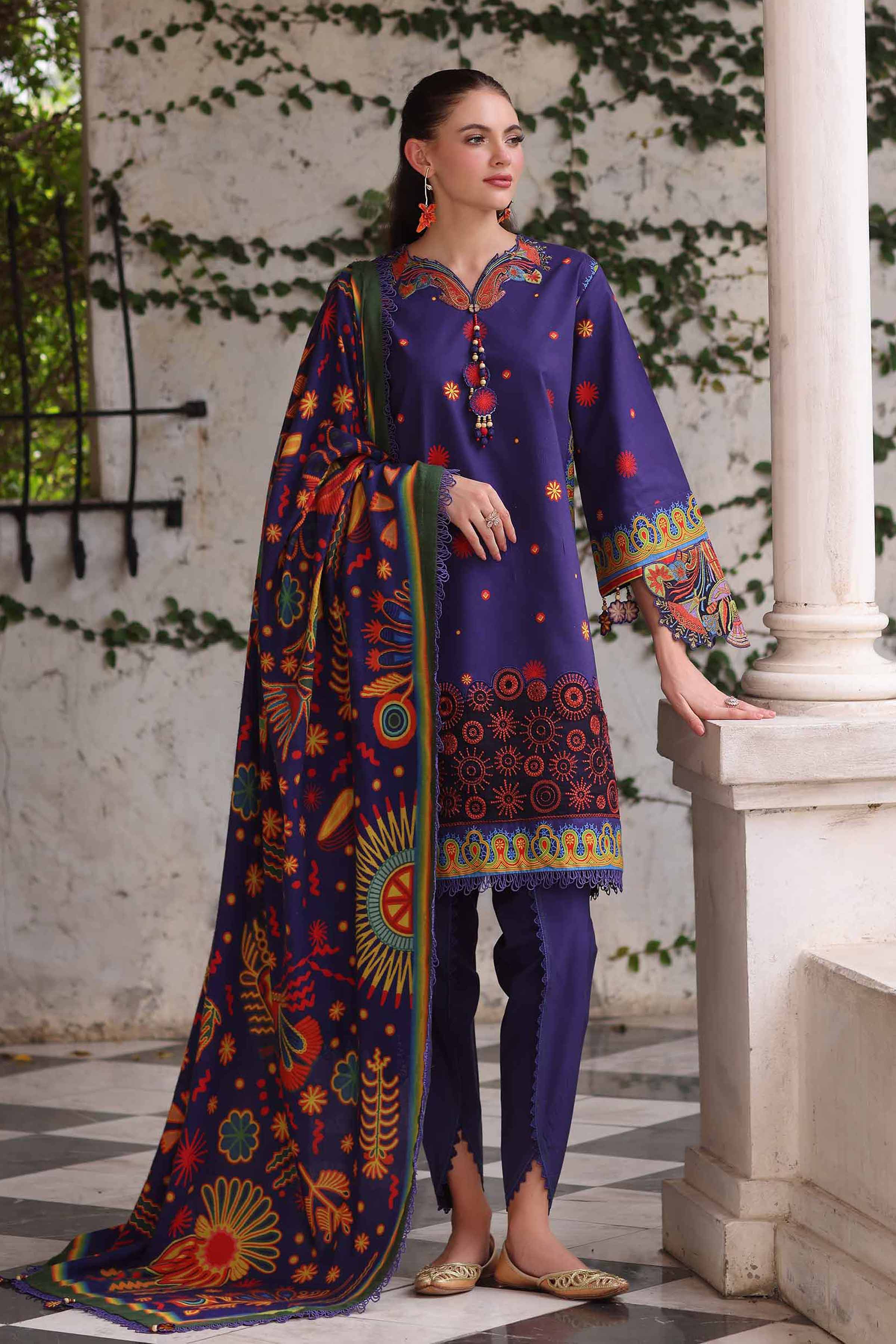 Nishat Linen UAE - 3 Piece - Digital Printed Embroidered Suit - 42503723