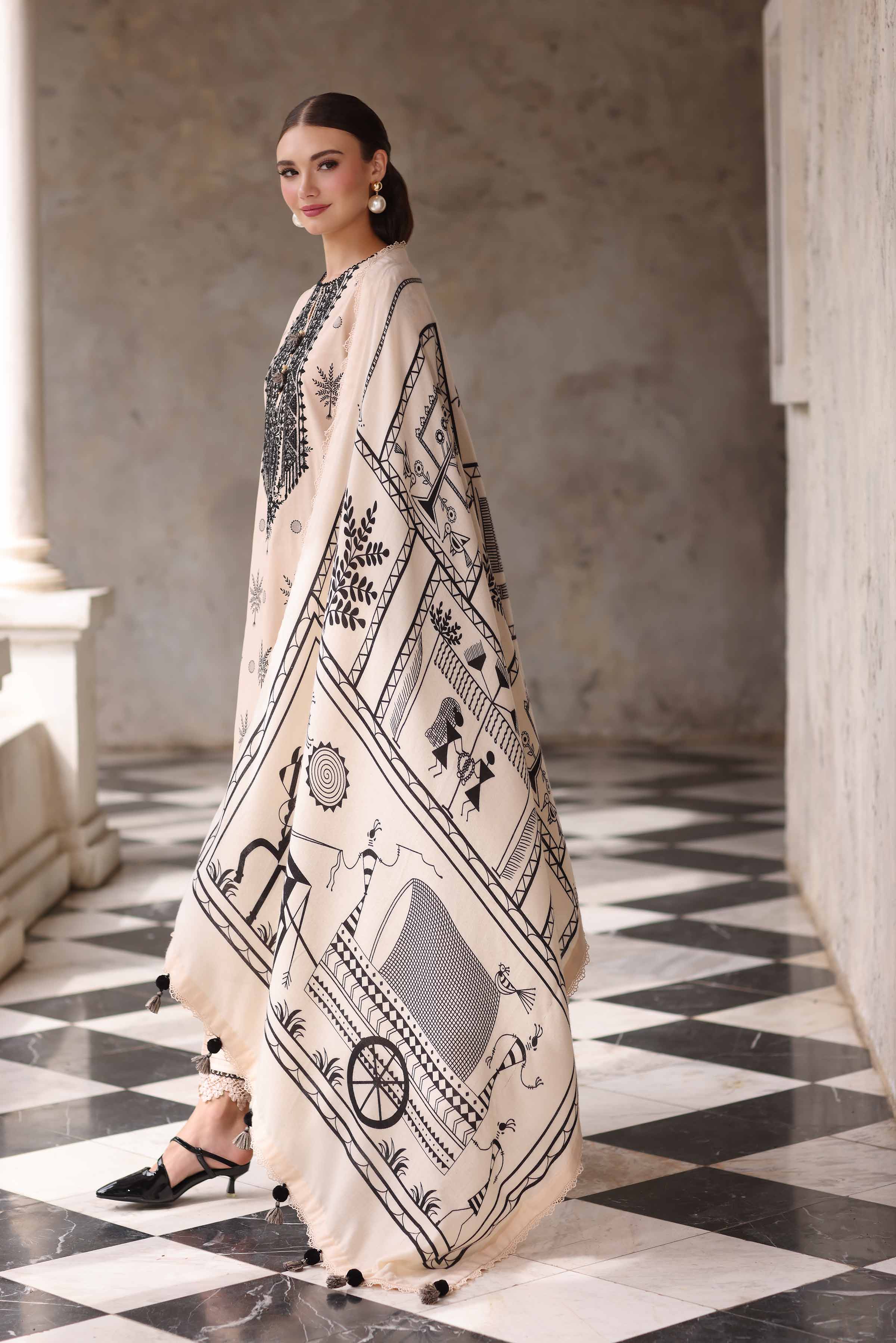 Nishat Linen UAE - 3 Piece - Printed Embroidered Suit - 42503724