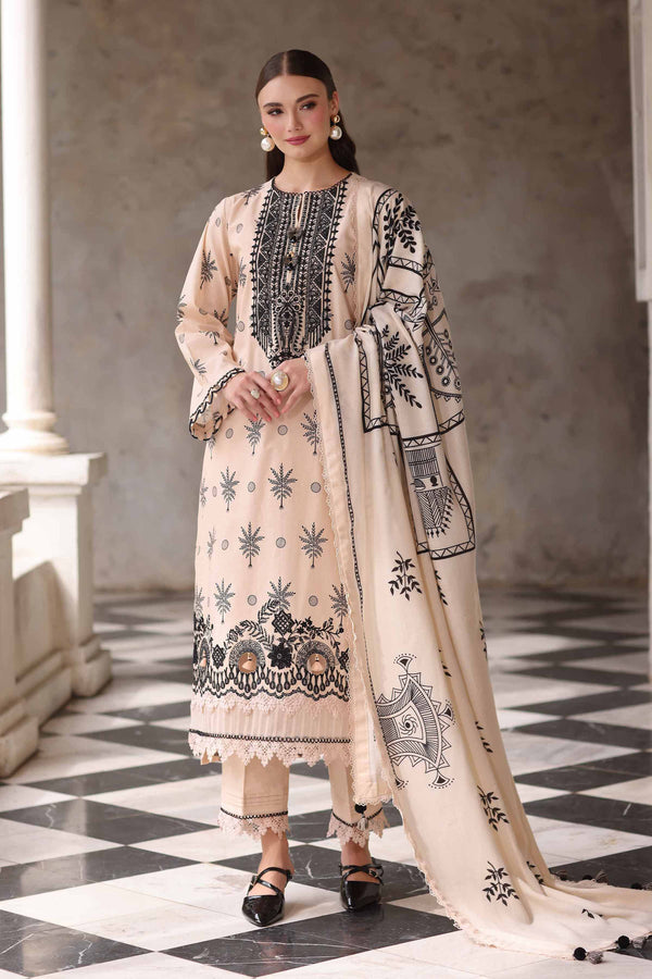 NishatUAE -  Orange Embroidered Cotton 3-piece Unstitched Suit