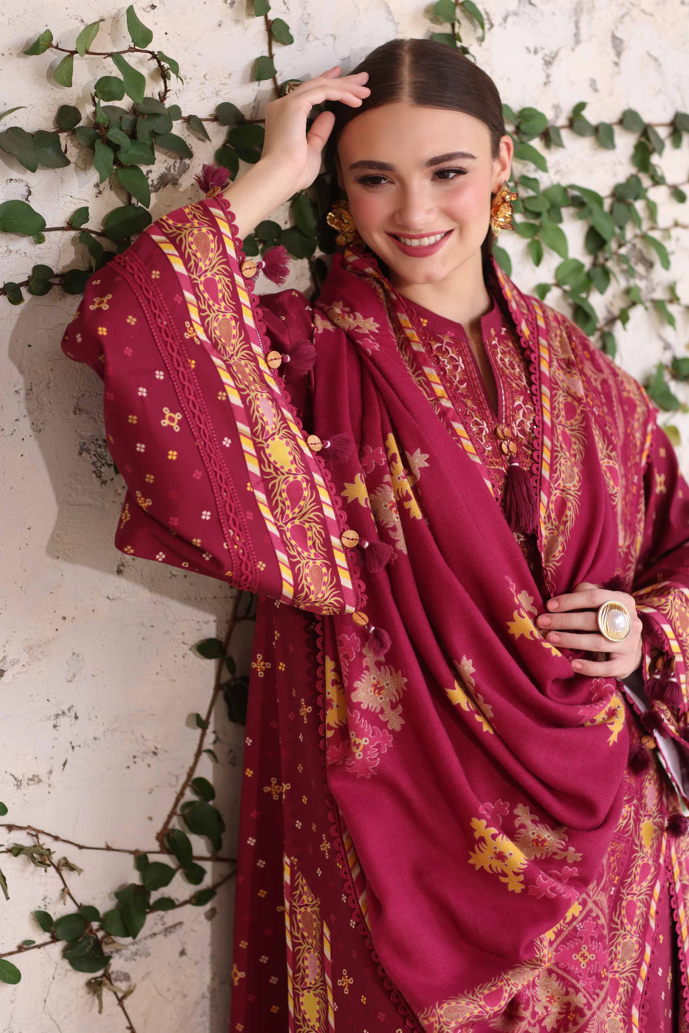 Nishat Linen UAE - 3 Piece - Printed Embroidered Suit - 42503728